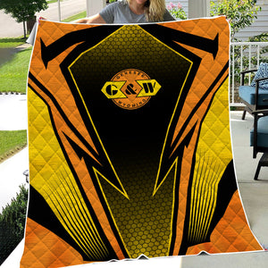 Railspirit Genesee & Wyoming Inc. Railroad Premium Quilts Lightning Graphic Style Premium Quilts Gift Idea For Train Lover