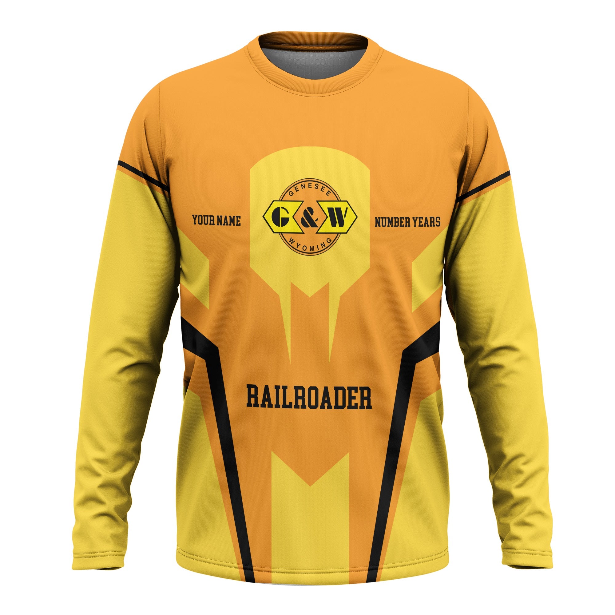 Railspirit Personalized Genesee & Wyoming Inc. Railroad Long Sleeve Shirt Custom Year Railroader Shirt Gift Idea For Train Lover
