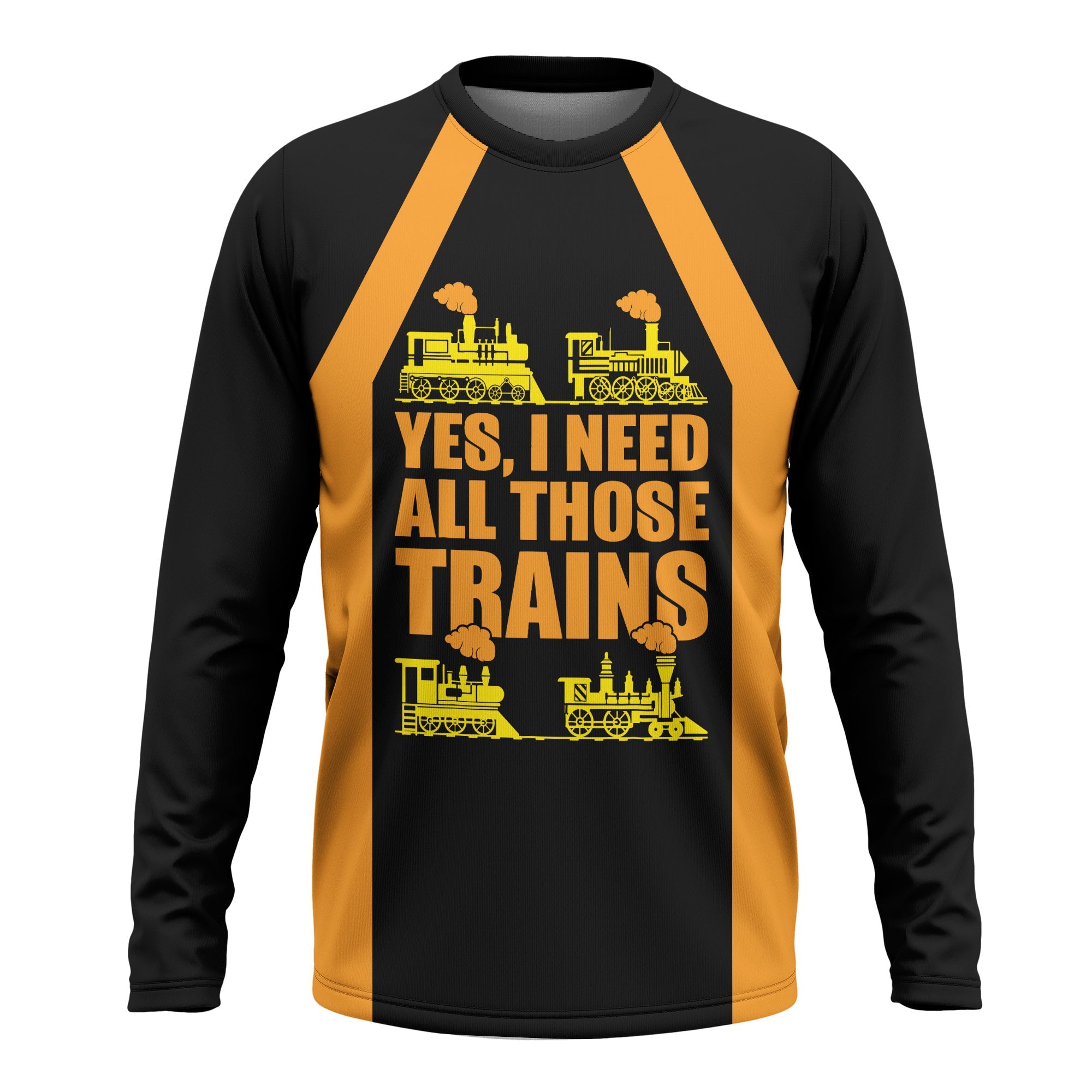 Railspirit Custom Name Genesee & Wyoming Inc. Railroad Long Sleeve Shirt Yes I Need All Those Train Printed Shirt