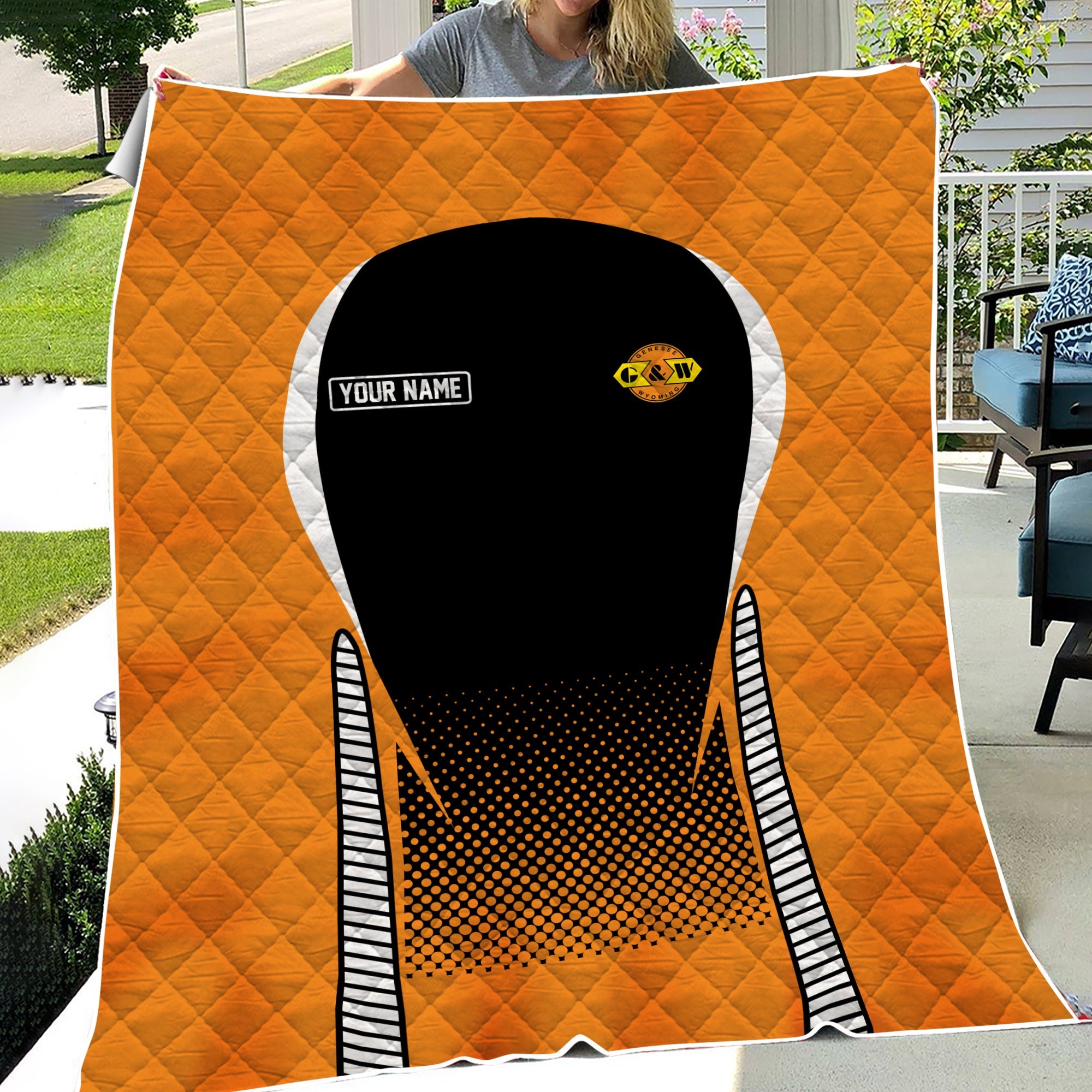 Railspirit Personalized Genesee & Wyoming Inc. Railroad Premium Quilts Train Premium Quilts Gift Idea For Train Lover