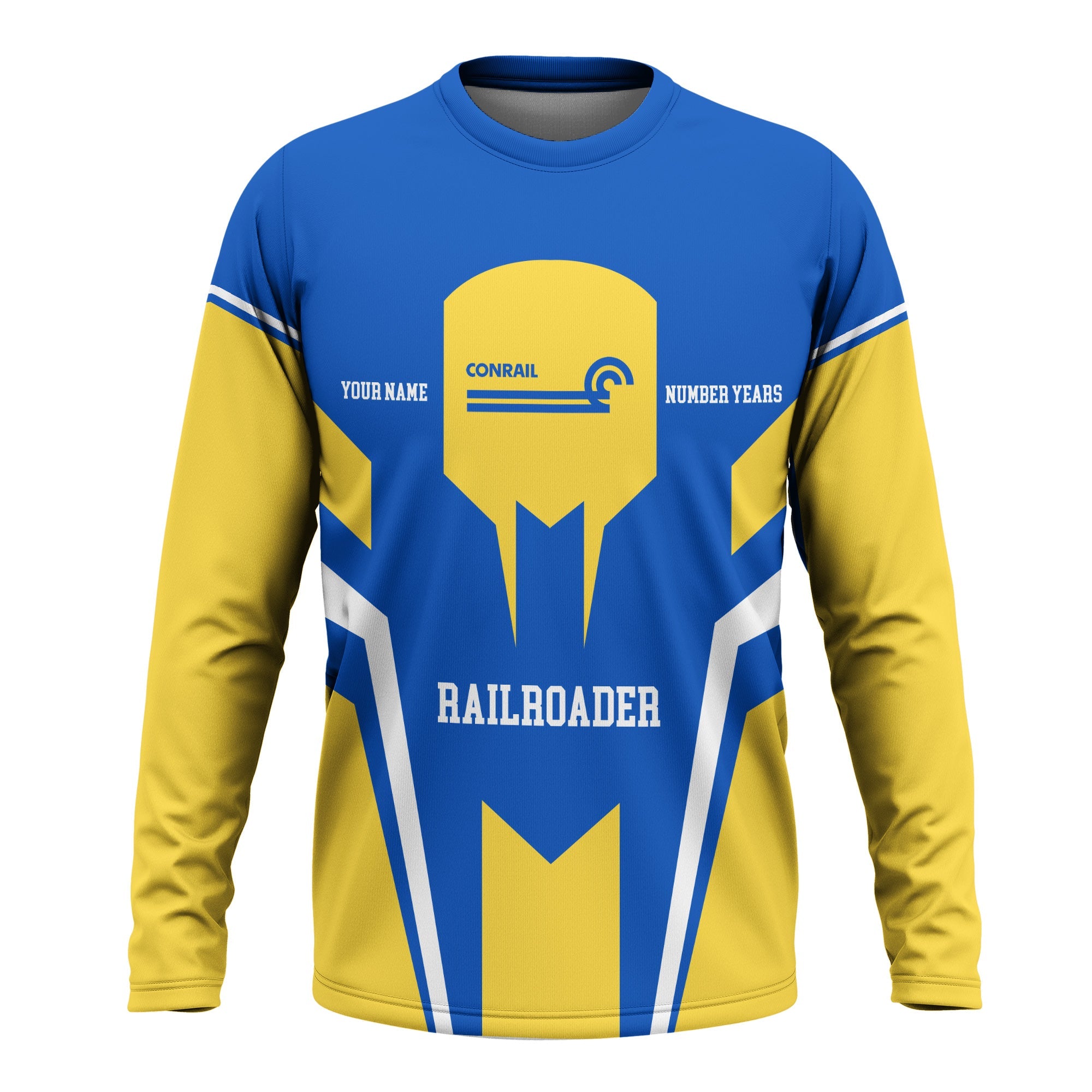 Railspirit Personalized Conrail Railroad Long Sleeve Shirt Custom Year Railroader Shirt Gift Idea For Train Lover