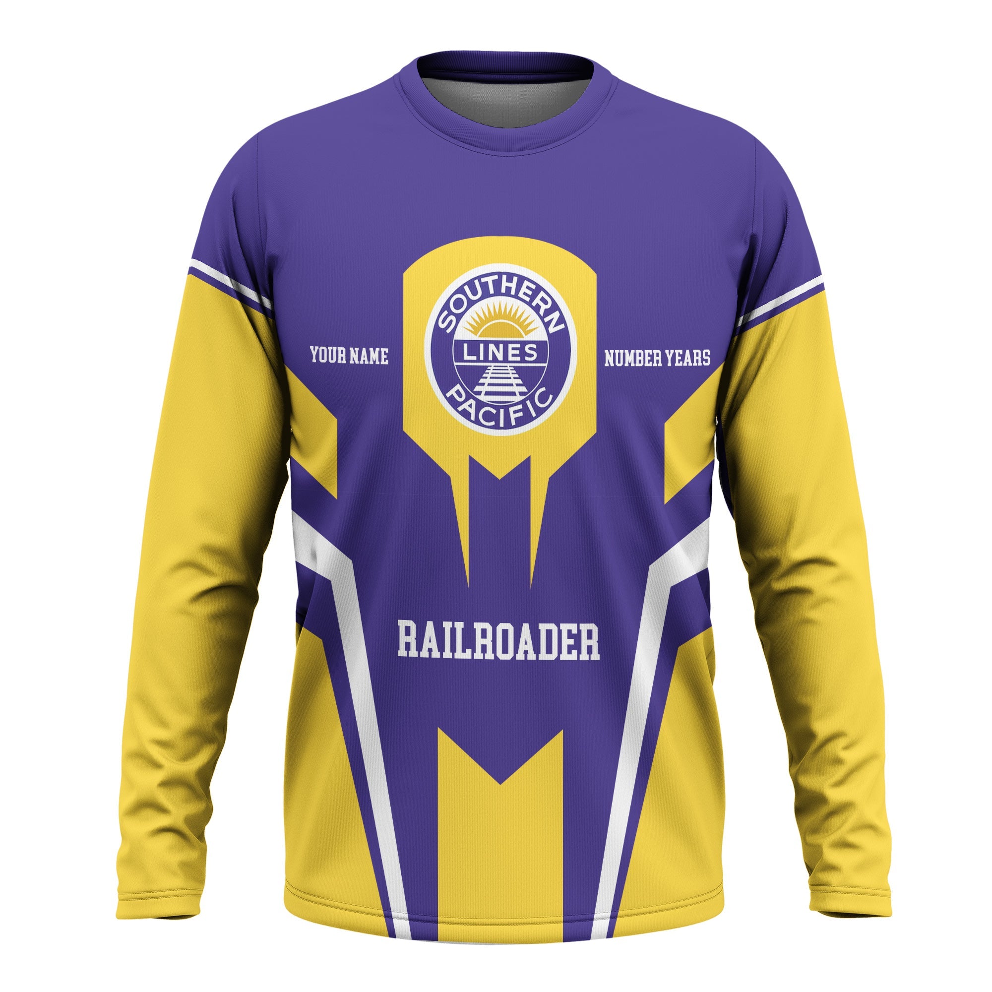 Railspirit Personalized Southern Pacific Railroad Long Sleeve Shirt Custom Year Railroader Shirt Gift Idea For Train Lover