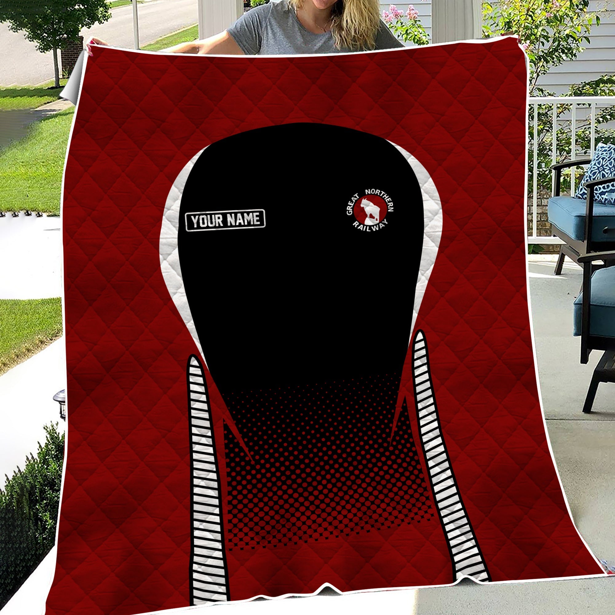 Railspirit Personalized Great Northern Railway Premium Quilts GNR Train Premium Quilts Gift Idea For Train Lover