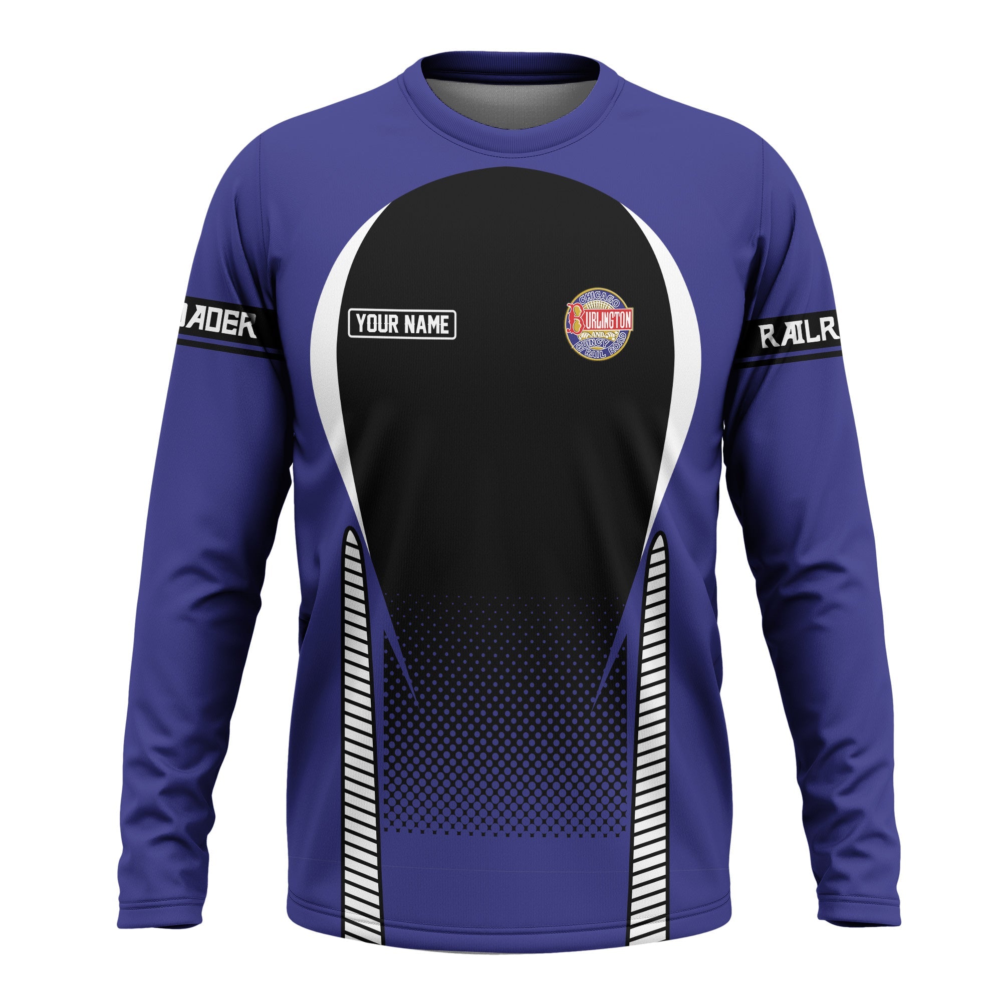 Railspirit Personalized Chicago, Burlington and Quincy Railroad Long Sleeve Shirt Stress Is Caused By Not Having Enough Trains Shirt