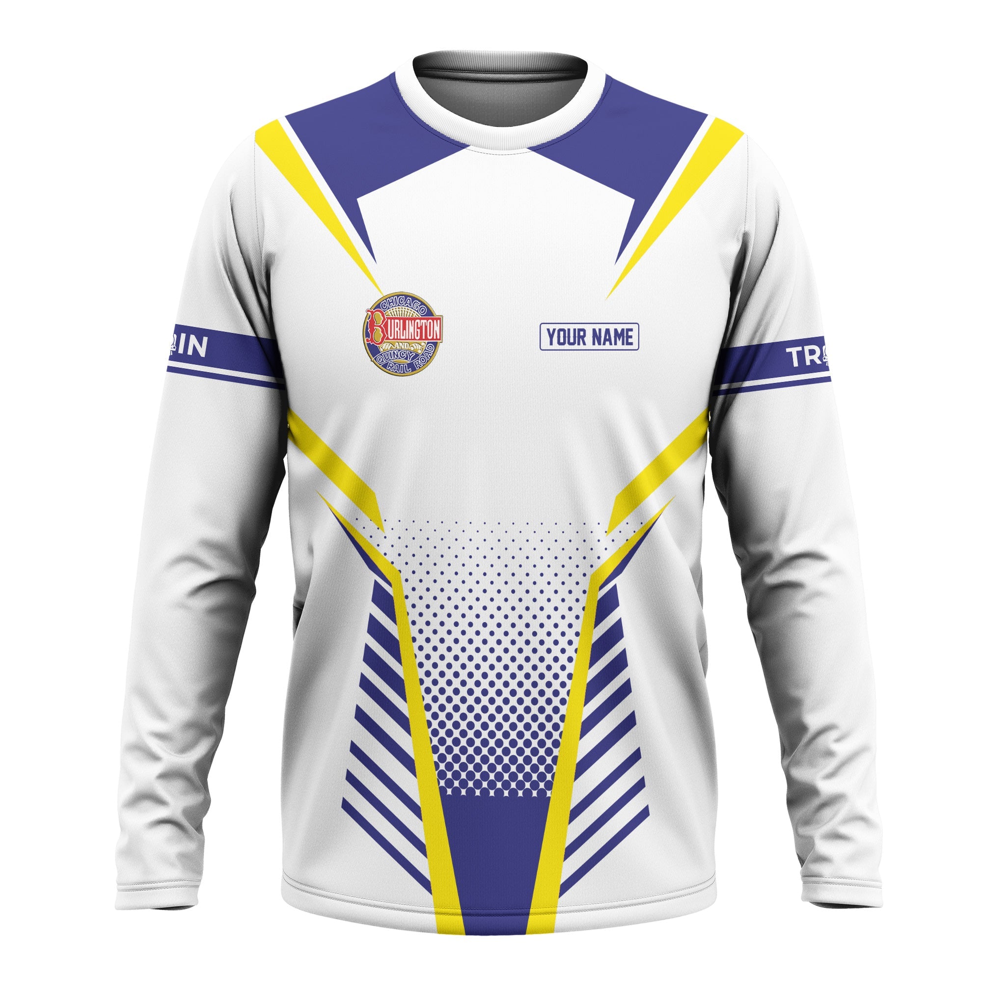 Railspirit Personalized Chicago, Burlington and Quincy Railroad Long Sleeve Shirt Unisex Train Shirt All Over Print