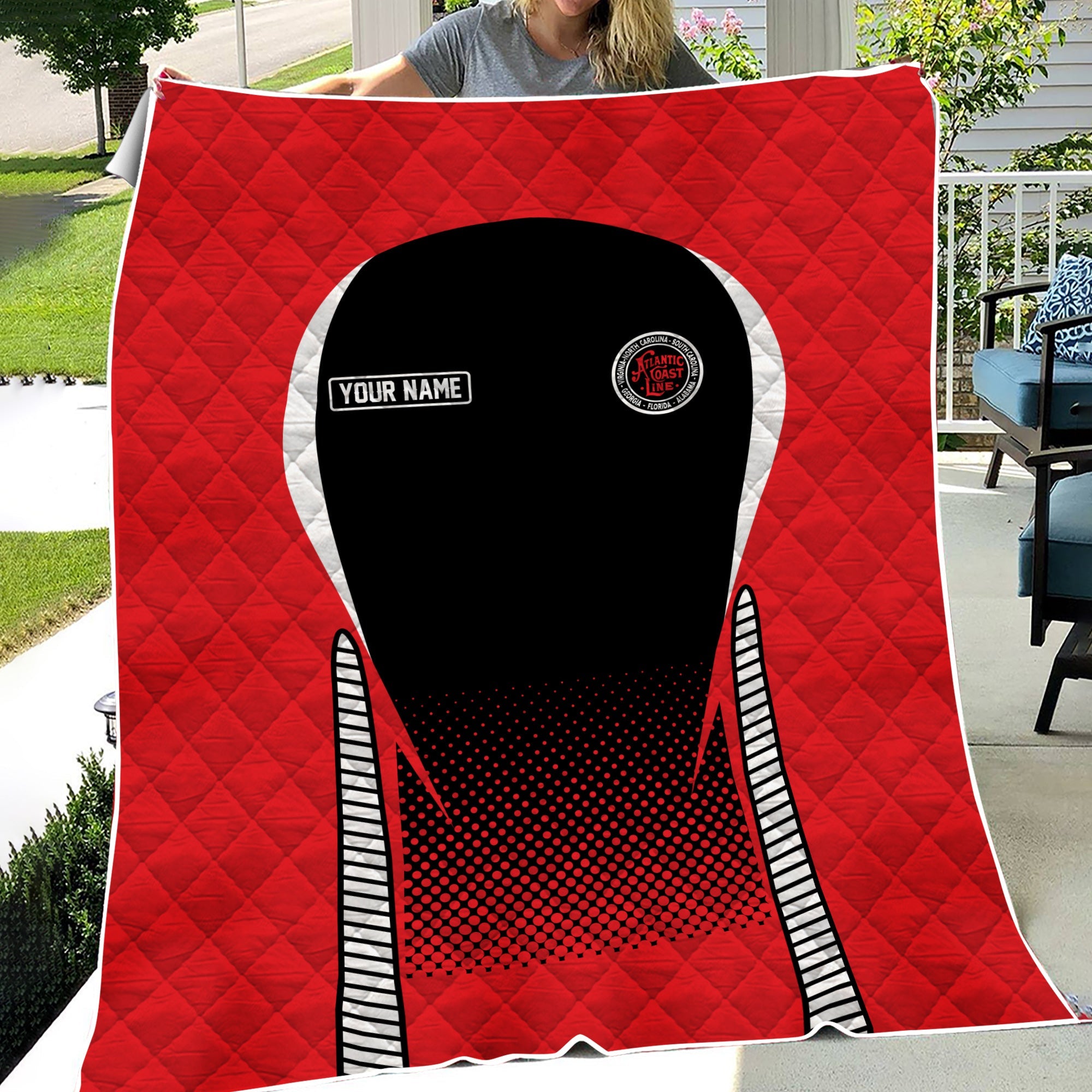 Railspirit Personalized Atlantic Coast Line Railroad Premium Quilts Train Premium Quilts Gift Idea For Train Lover