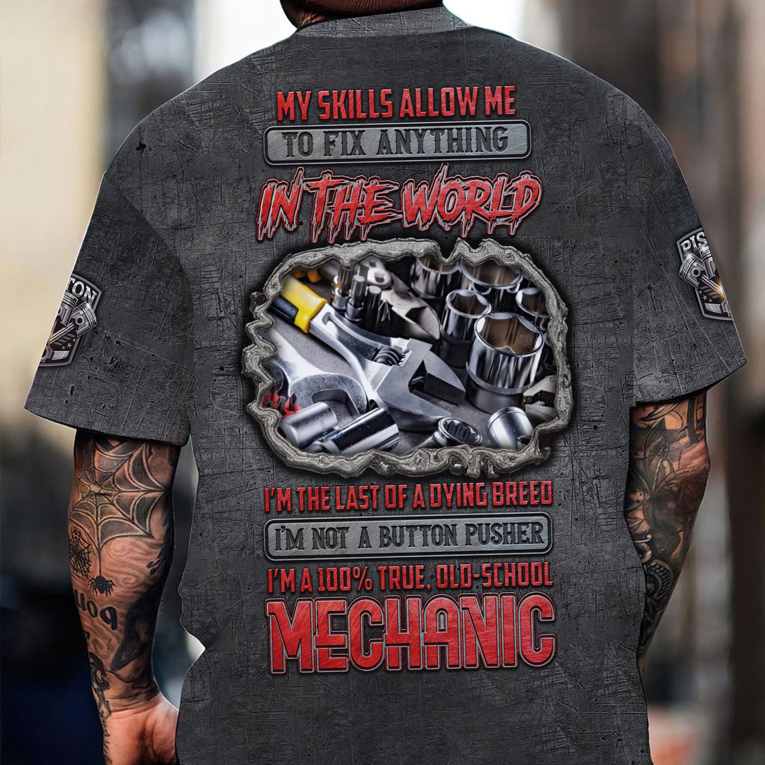 Old School Mechanic Shirt, My Skills Allow Me To Fix Anything In The World Shirt, Vintage Garage Tee Gift for Car Lovers, Workers & Repair Fans