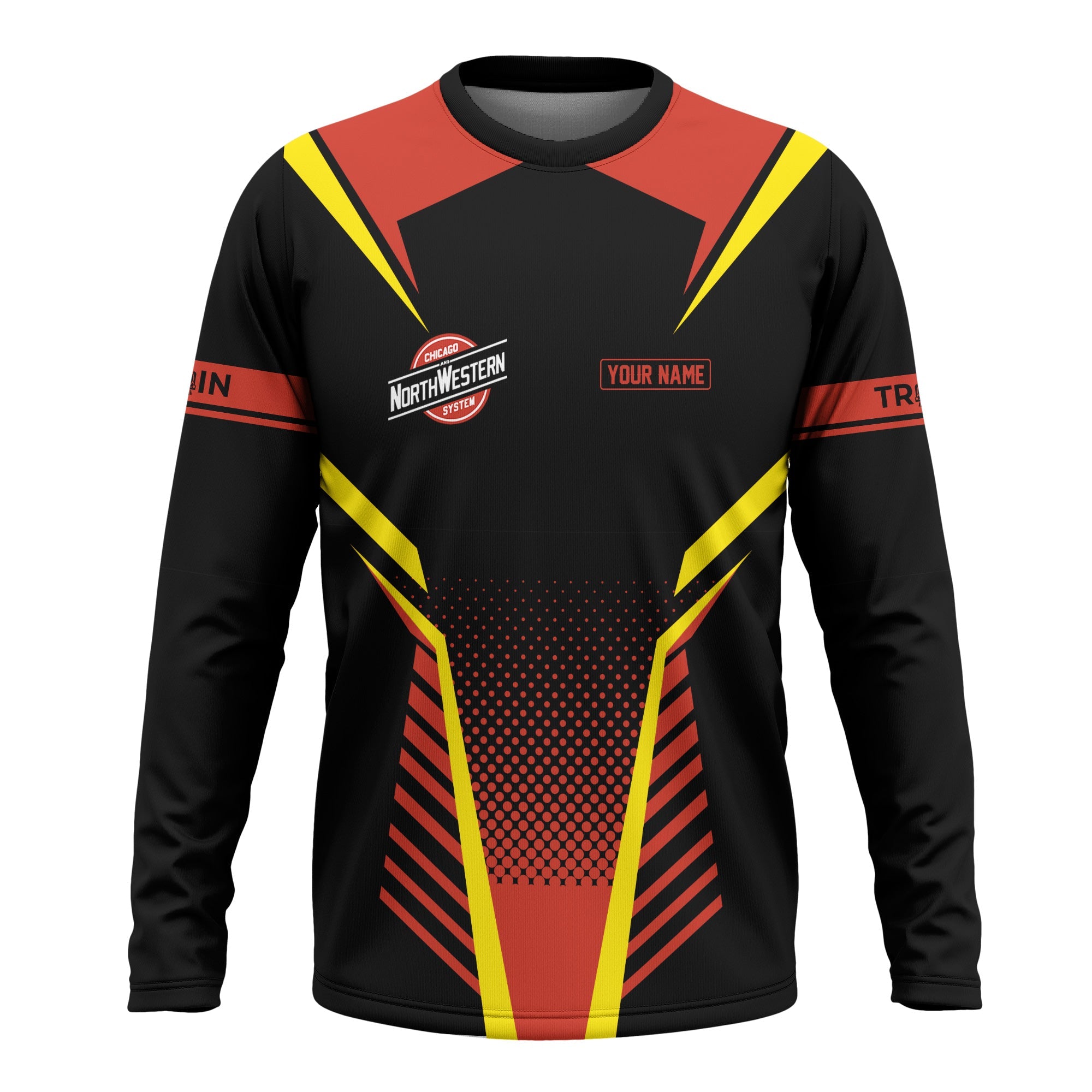 Railspirit Personalized Chicago and North Western Railway Long Sleeve Shirt Unisex Train Shirt All Over Print