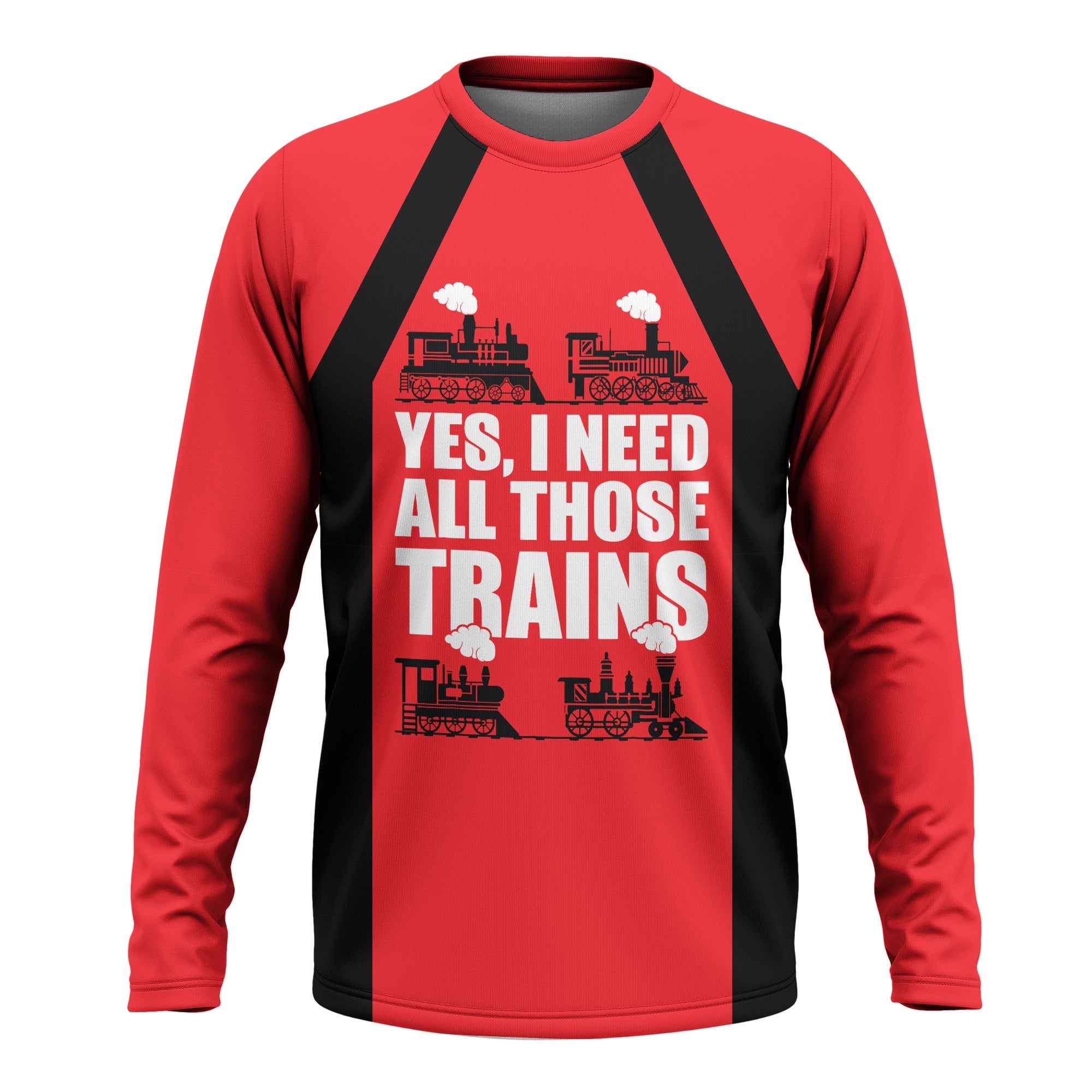 Railspirit Custom Name Chicago, Milwaukee, St. Paul and Pacific Railroad Long Sleeve Shirt Yes I Need All Those Train Milwaukee Road Printed Shirt