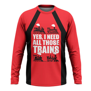 Railspirit Custom Name Chicago, Milwaukee, St. Paul and Pacific Railroad Long Sleeve Shirt Yes I Need All Those Train Milwaukee Road Printed Shirt