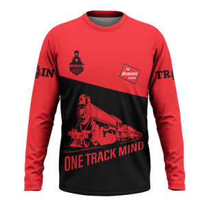 Railspirit Custom Name Chicago, Milwaukee, St. Paul and Pacific Railroad Long Sleeve Shirt One Track Mind Milwaukee Road Printed Shirt