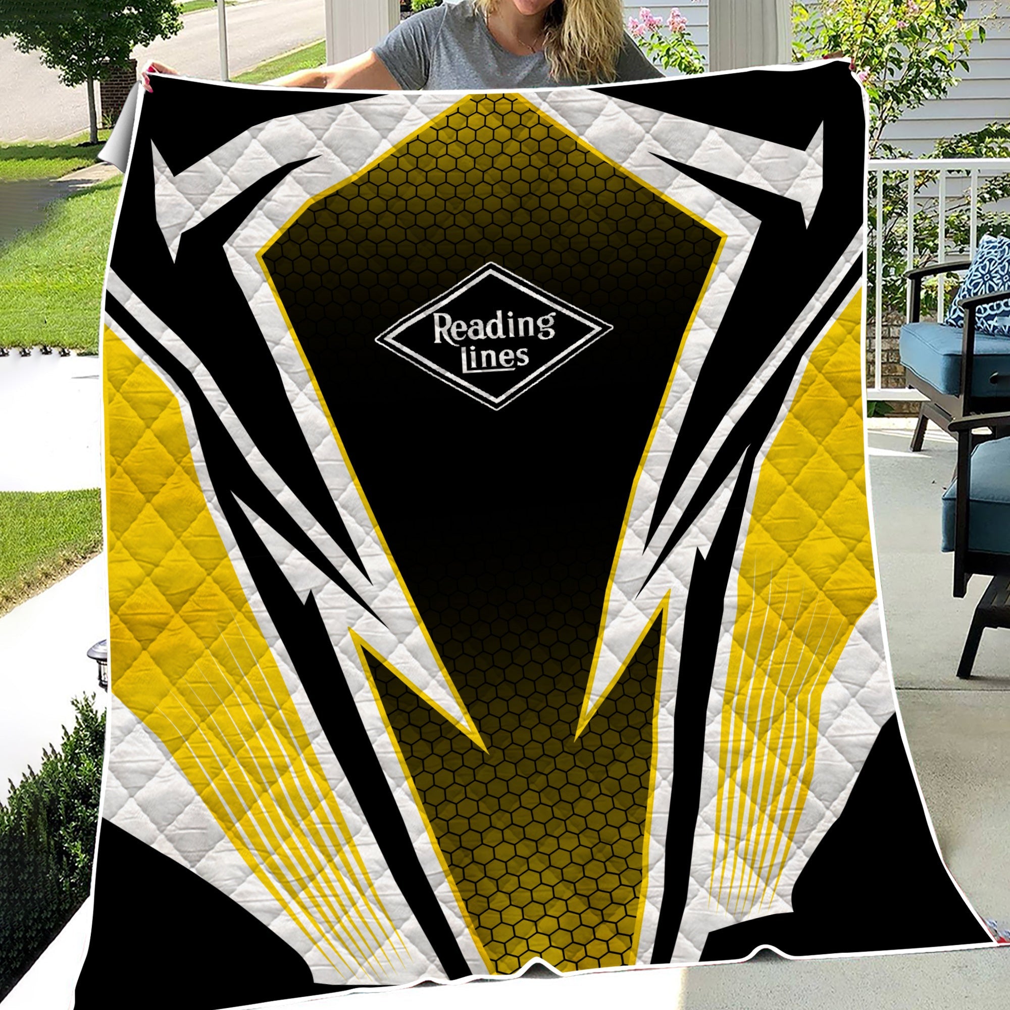 Railspirit Reading Railroad Premium Quilts Lightning Graphic Style Premium Quilts Gift Idea For Train Lover