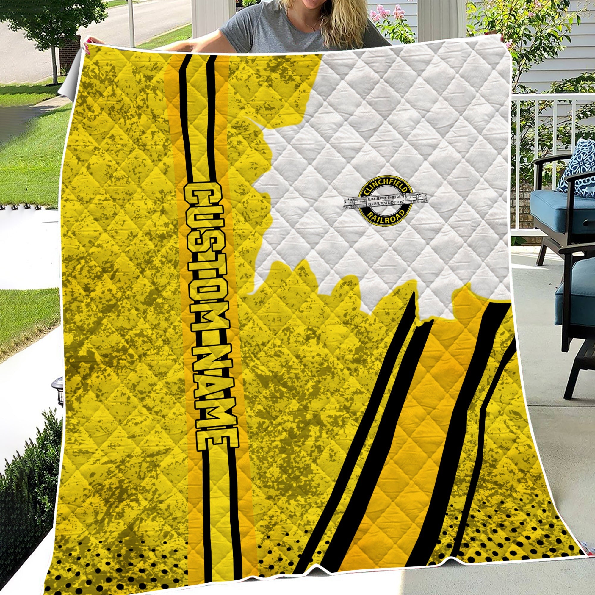 Railspirit Personalized Clinchfield Railroad Premium Quilts Vintage All Over Printed Premium Quilts