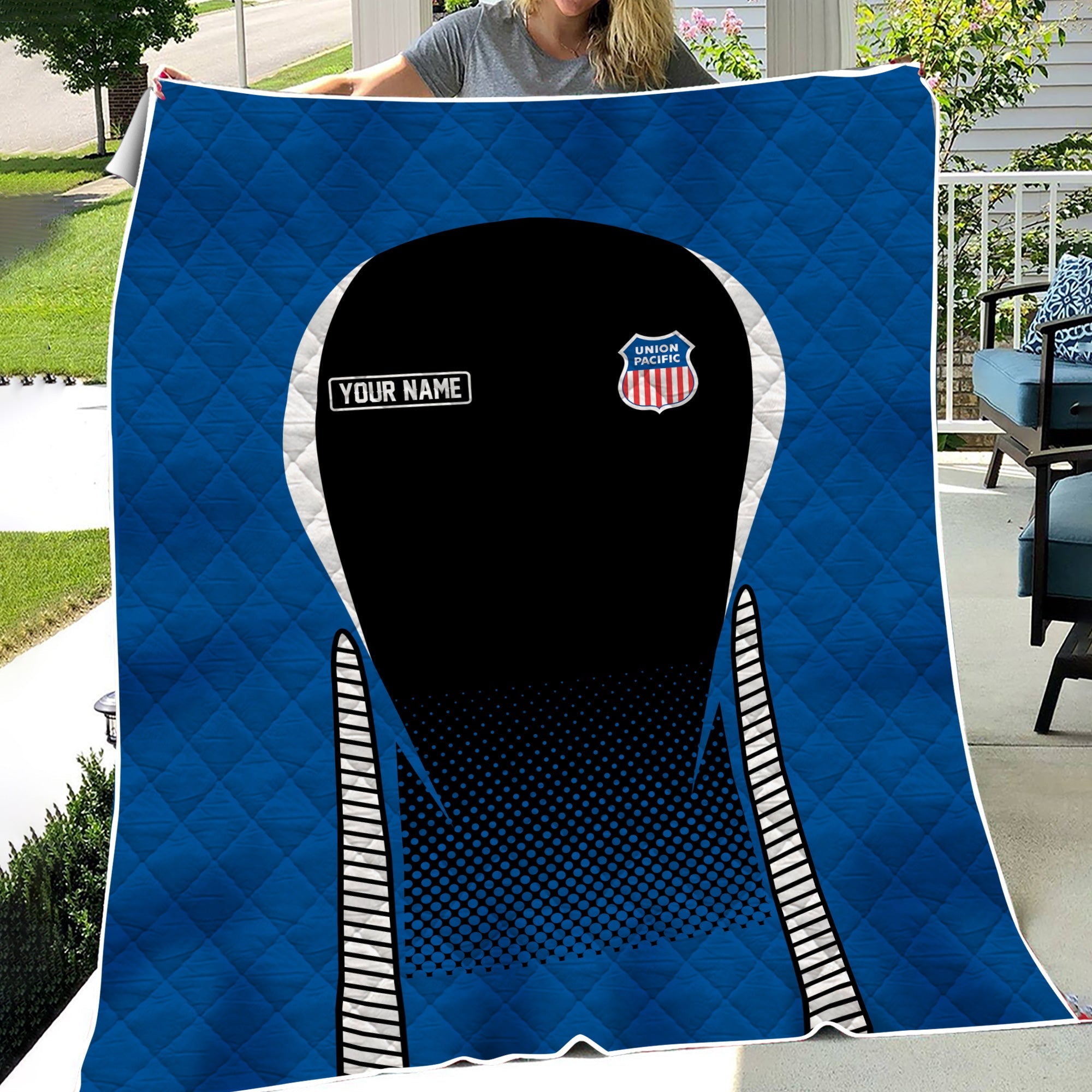 Railspirit Personalized Union Pacific Railroad Premium Quilts Big Boy Train Premium Quilts Gift Idea For Train Lover
