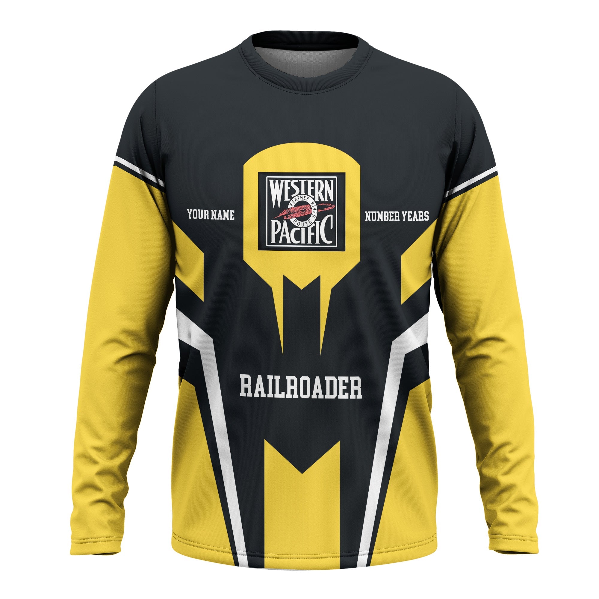 Railspirit Personalized Western Pacific Railroad Long Sleeve Shirt Custom Year Railroader Shirt Gift Idea For Train Lover