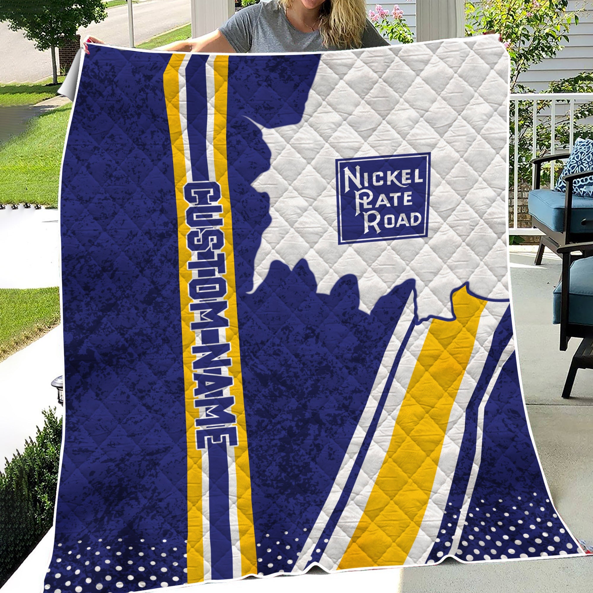 Railspirit Personalized New York, Chicago and St. Louis Railroad Premium Quilts Vintage Nickel Plate Road All Over Printed Premium Quilts