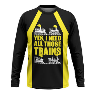 Railspirit Custom Name Clinchfield Railroad Long Sleeve Shirt Yes I Need All Those Train Printed Shirt