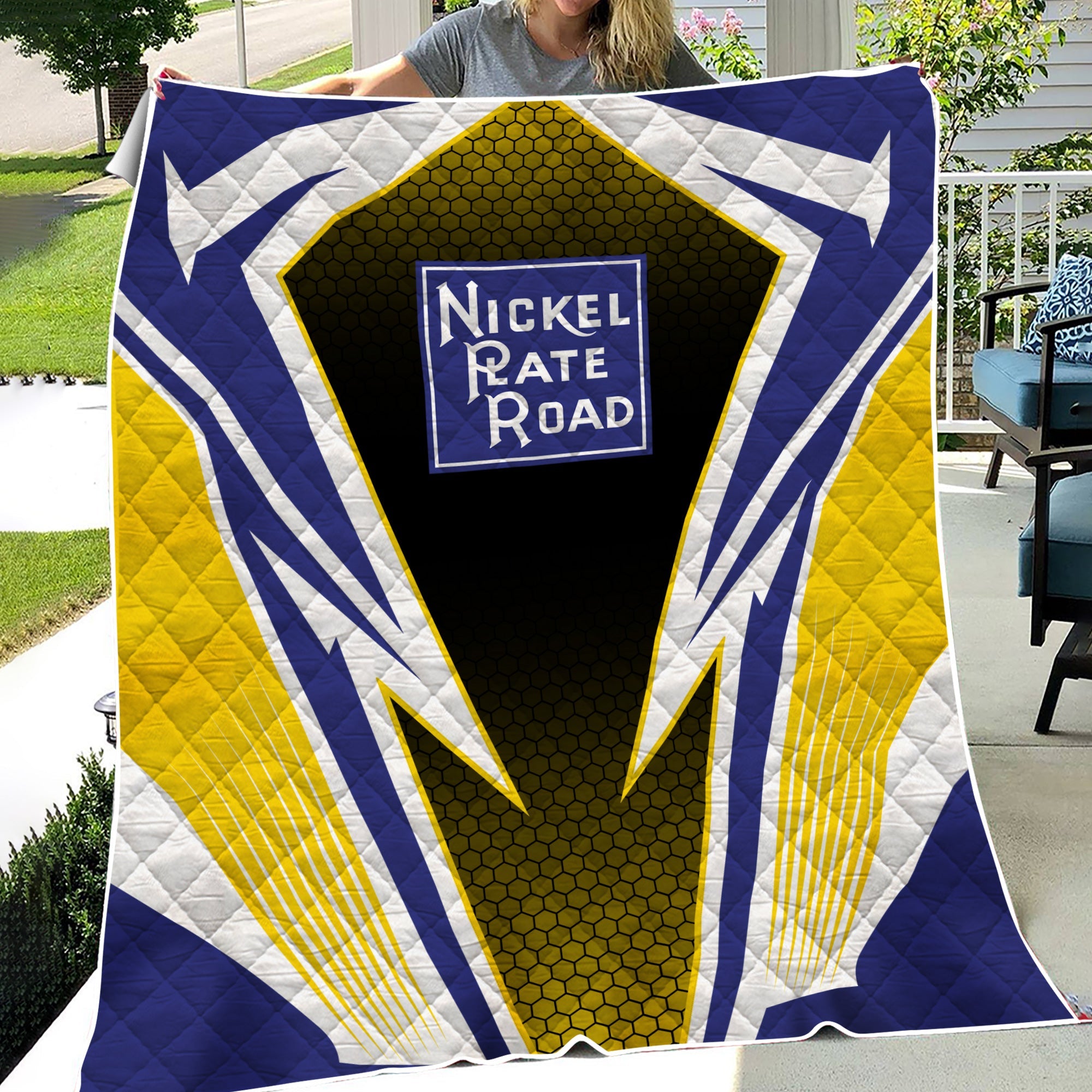 Railspirit New York, Chicago and St. Louis Railroad Premium Quilts Lightning Graphic Style Nickel Plate Road Premium Quilts Gift Idea For Train Lover