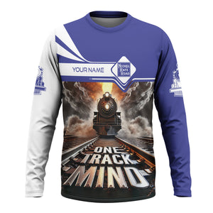Railspirit Personalized New York, Chicago and St. Louis Railroad Long Sleeve Shirt One Track Mind Nickel Plate Road Train Printed Shirt