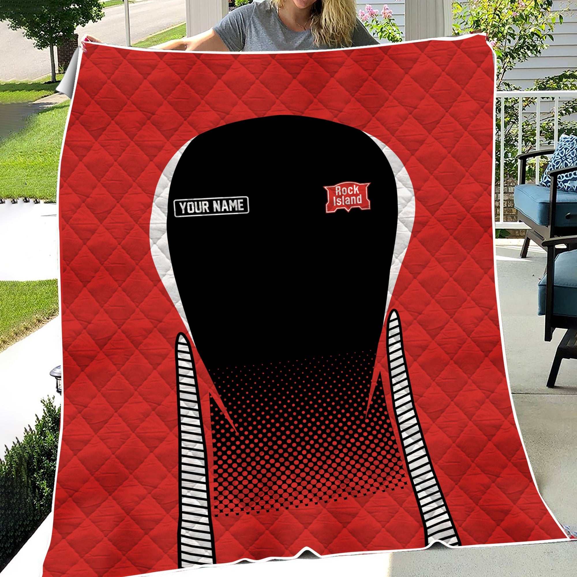 Railspirit Personalized Chicago, Rock Island and Pacific Railroad Premium Quilts Rock Island Railroad Train Premium Quilts Gift Idea For Train Lover