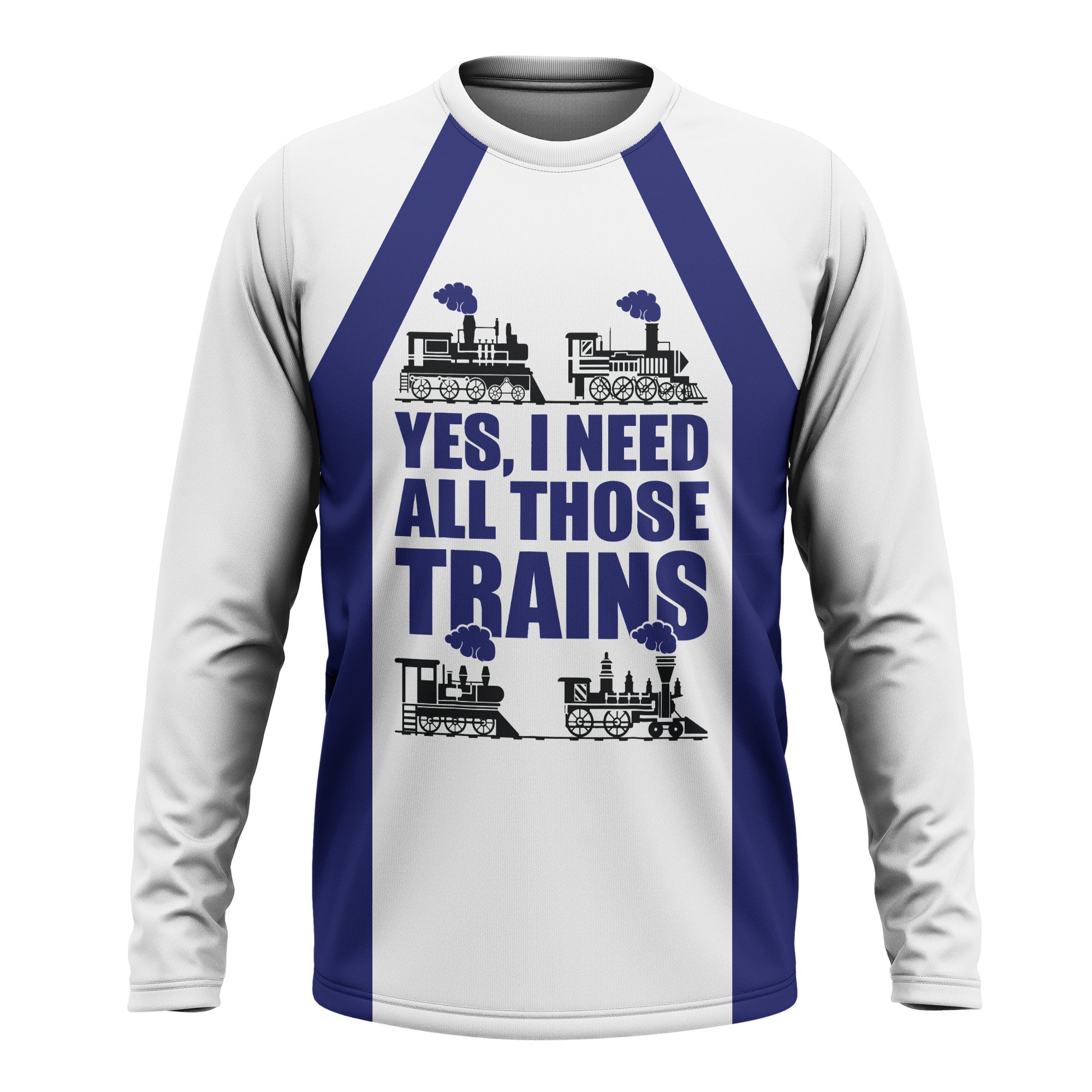 Railspirit Custom Name B&O Great States Railroad Long Sleeve Shirt Yes I Need All Those Train Printed Shirt