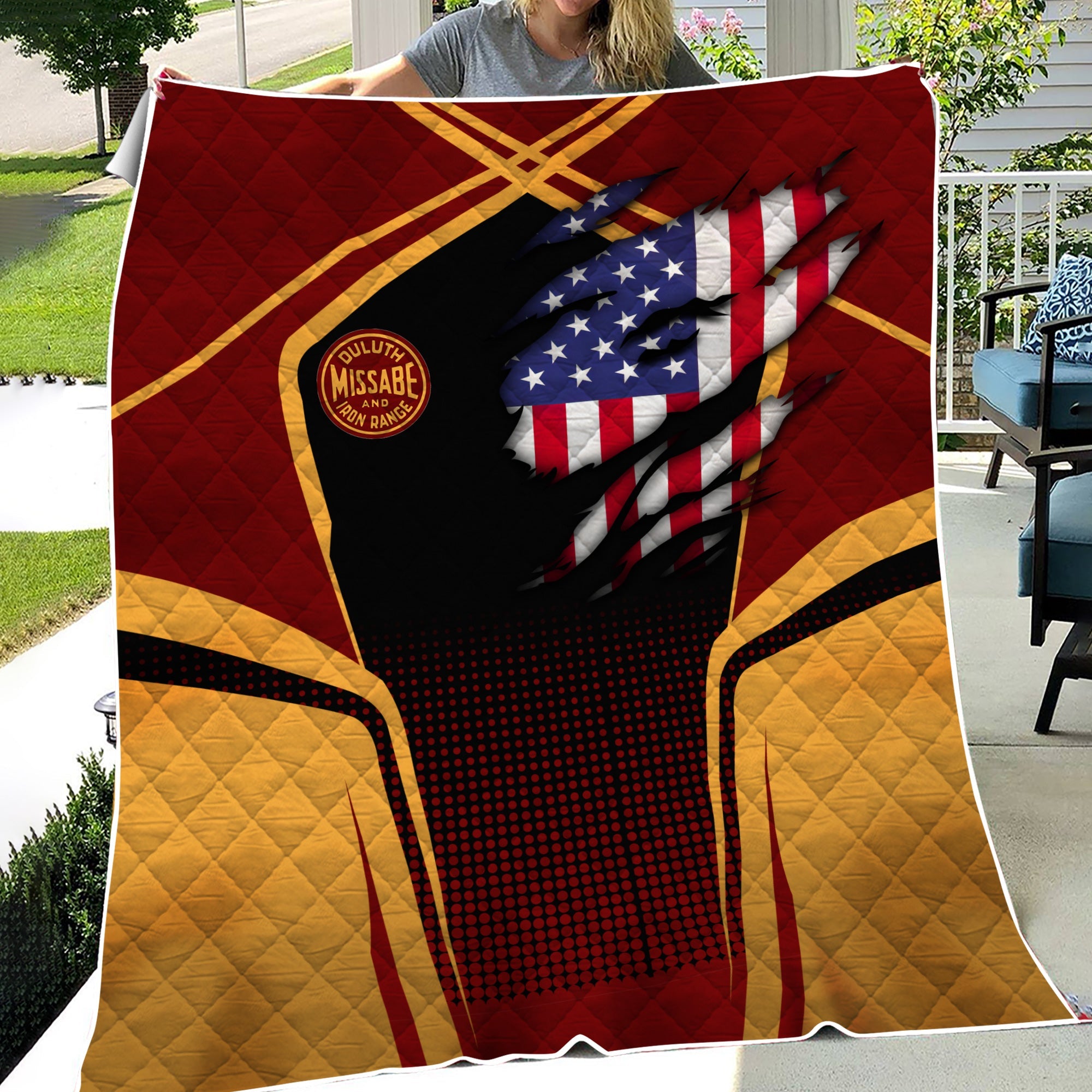 Railspirit Personalized Duluth, Missabe, & Iron Range Railroad Premium Quilts American Vintage All Over Printed Premium Quilts