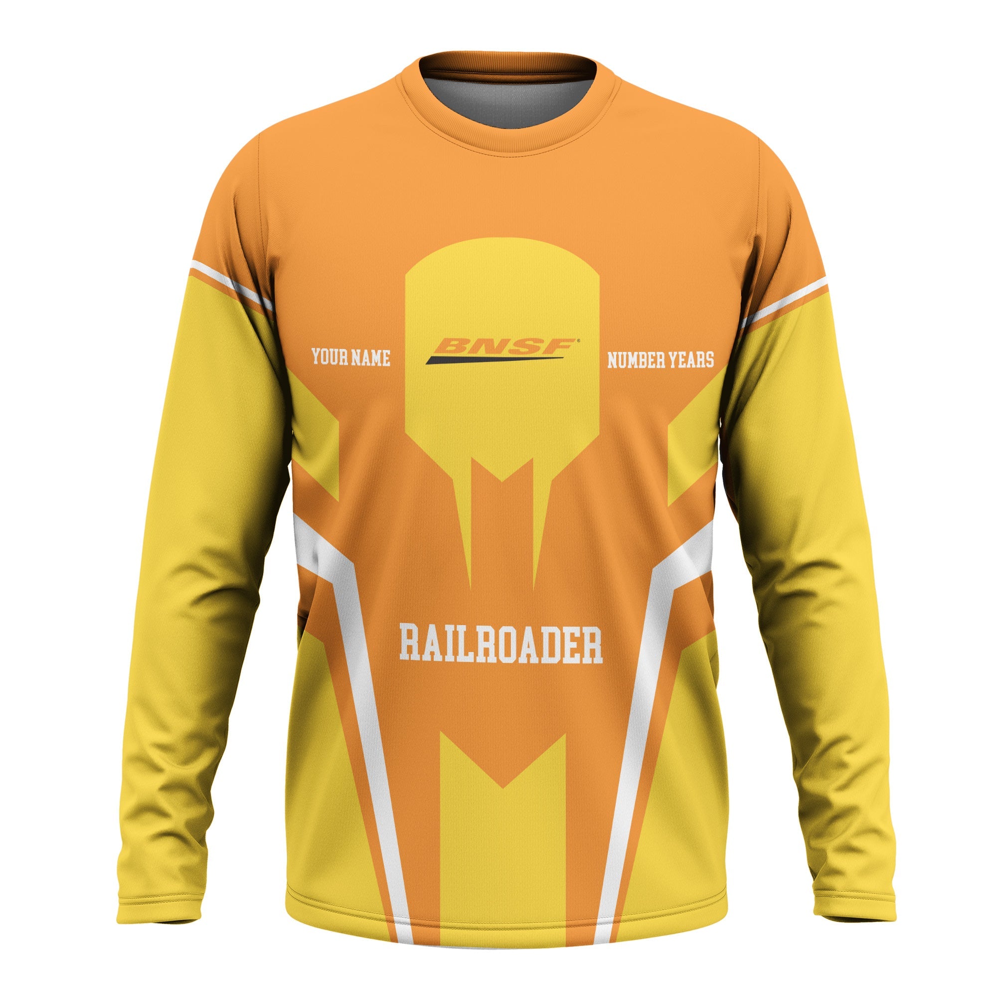 Railspirit Personalized BNSF Railway Long Sleeve Shirt Custom Year Railroader Shirt Gift Idea For Train Lover