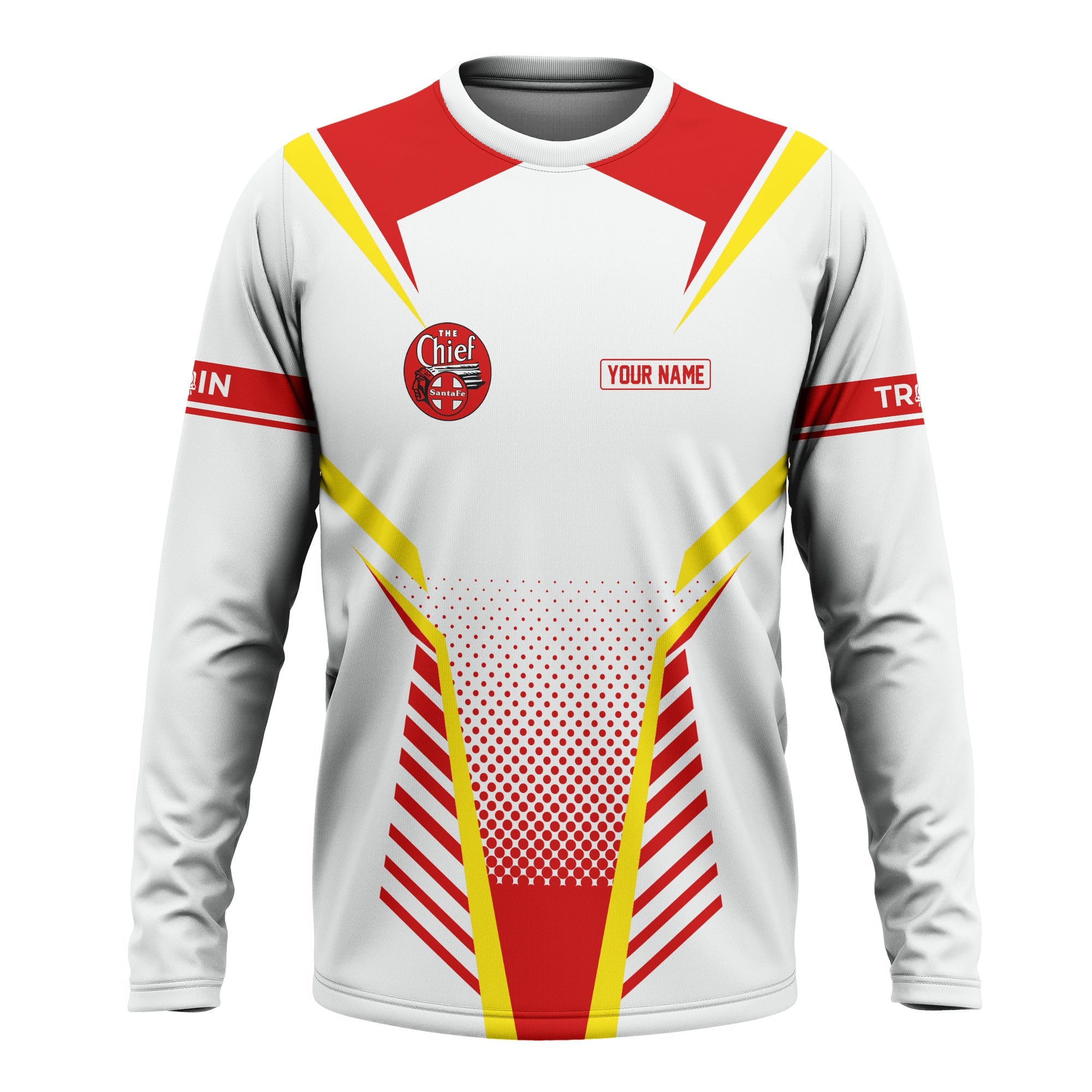Railspirit Personalized The Chief Santa Fe Railroad Long Sleeve Shirt Unisex Train Shirt All Over Print