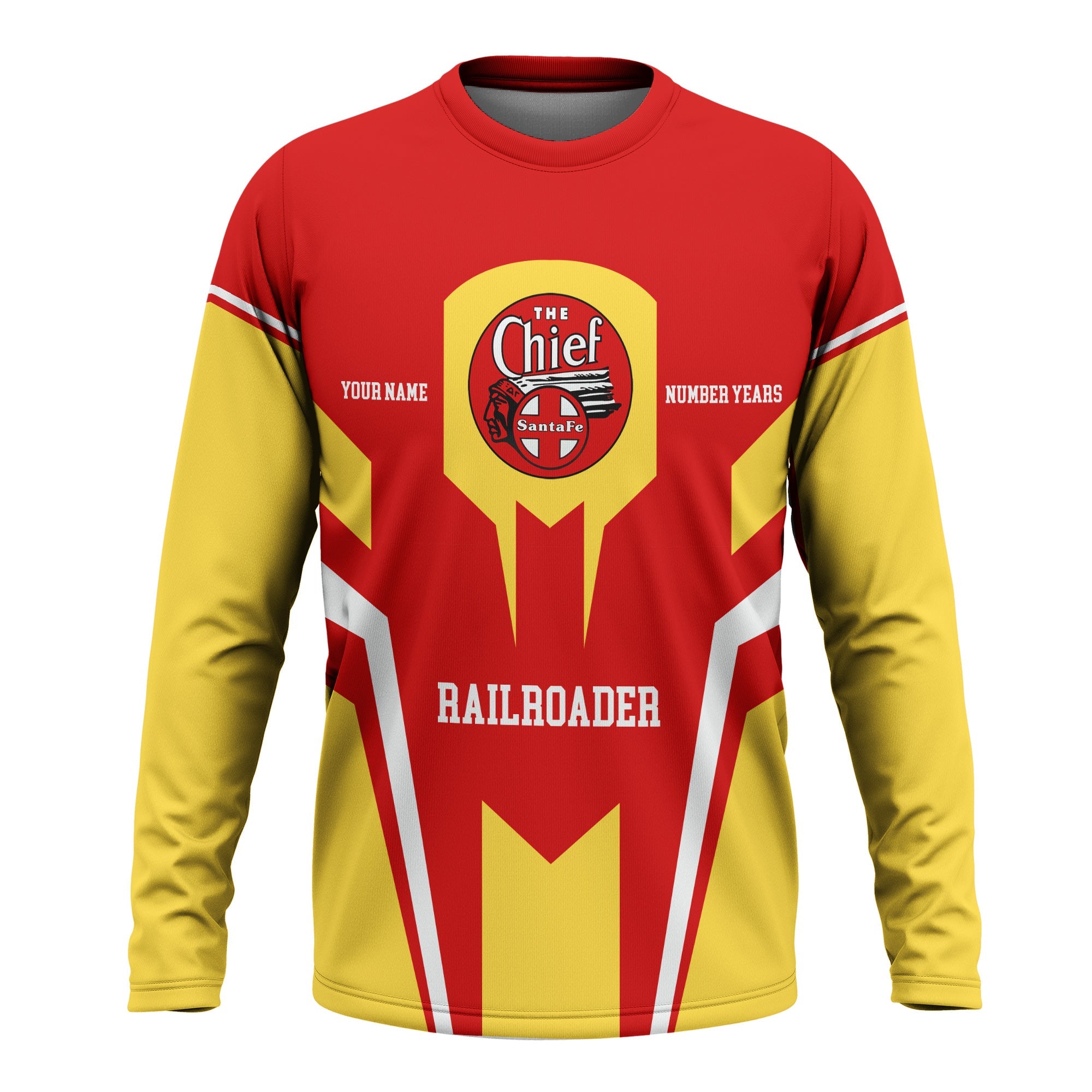 Railspirit Personalized The Chief Santa Fe Railroad Long Sleeve Shirt Custom Year Railroader Shirt Gift Idea For Train Lover