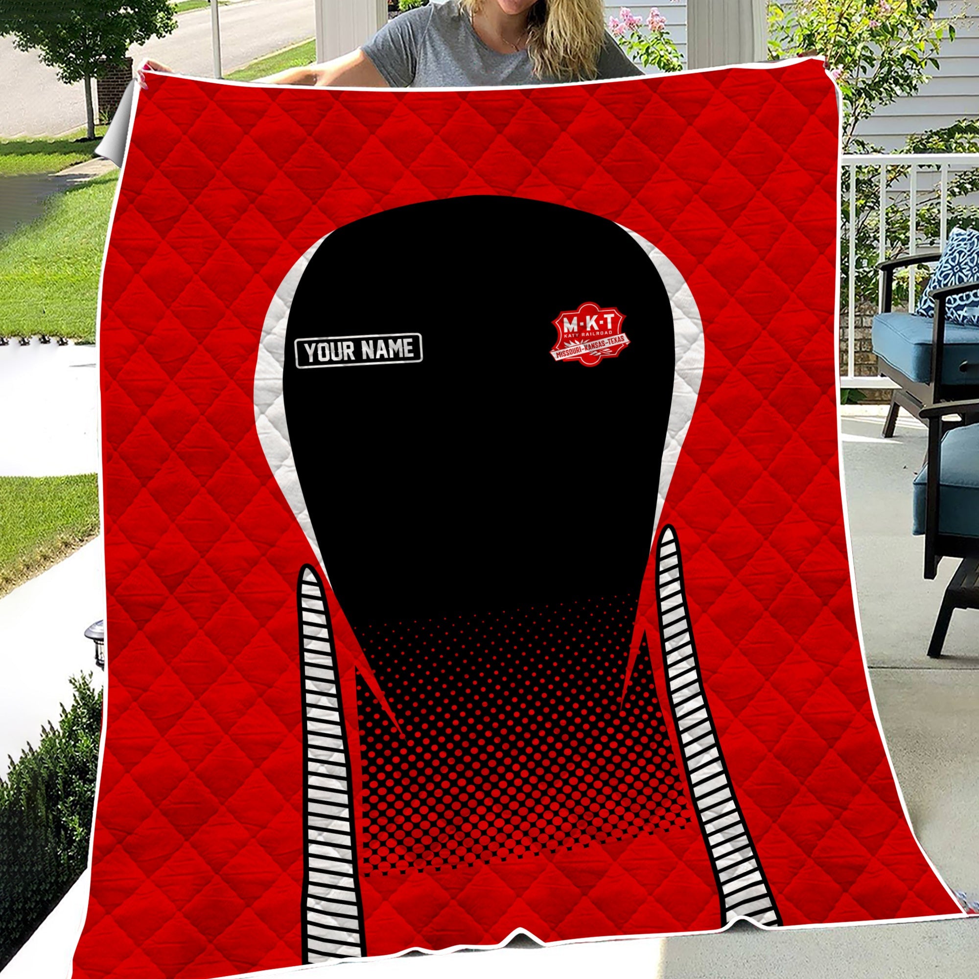 Railspirit Personalized Katy Railroad Premium Quilts Train Premium Quilts Gift Idea For Train Lover