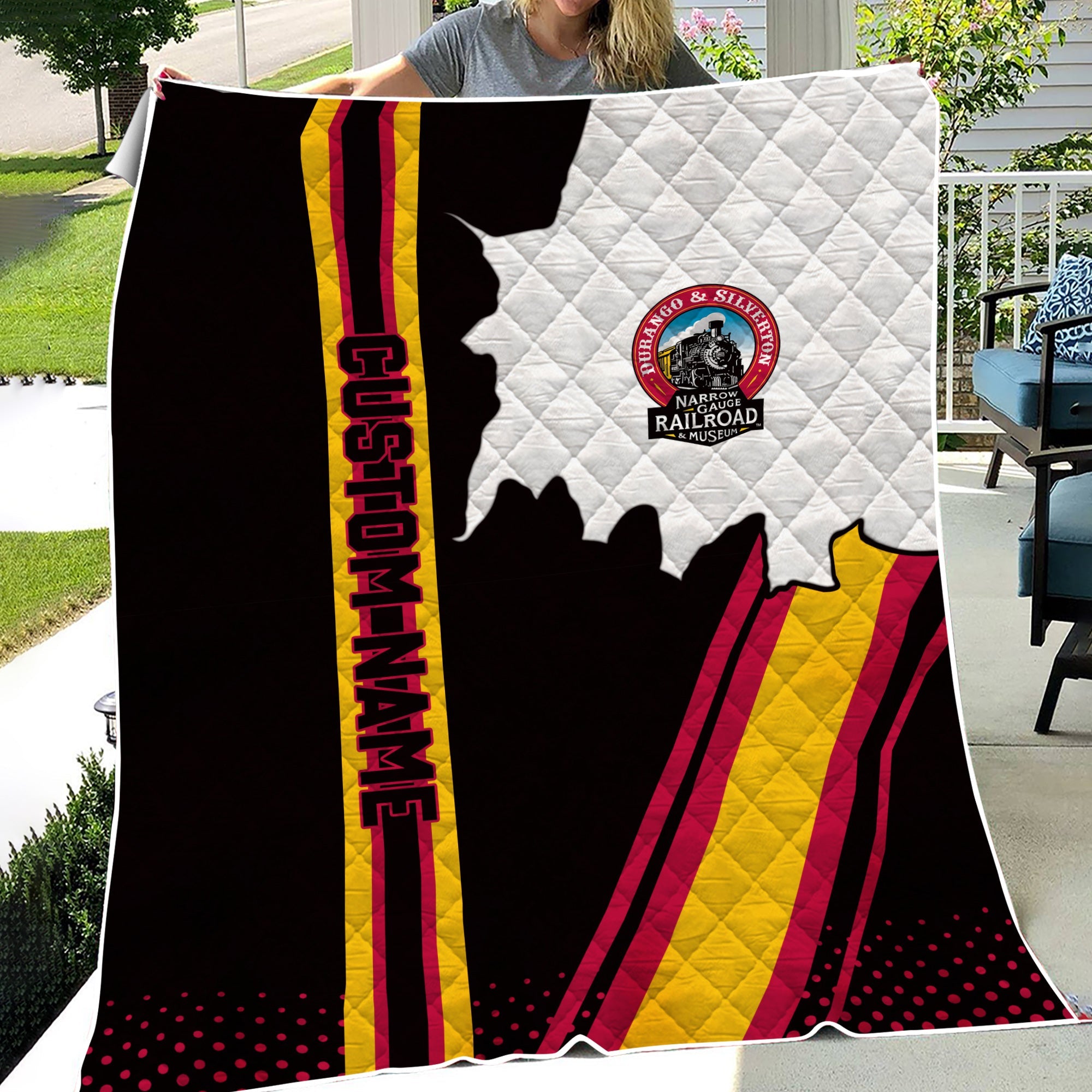 Railspirit Personalized Durango And Silverton Narrow Gauge Railroad Premium Quilts Vintage All Over Printed Premium Quilts