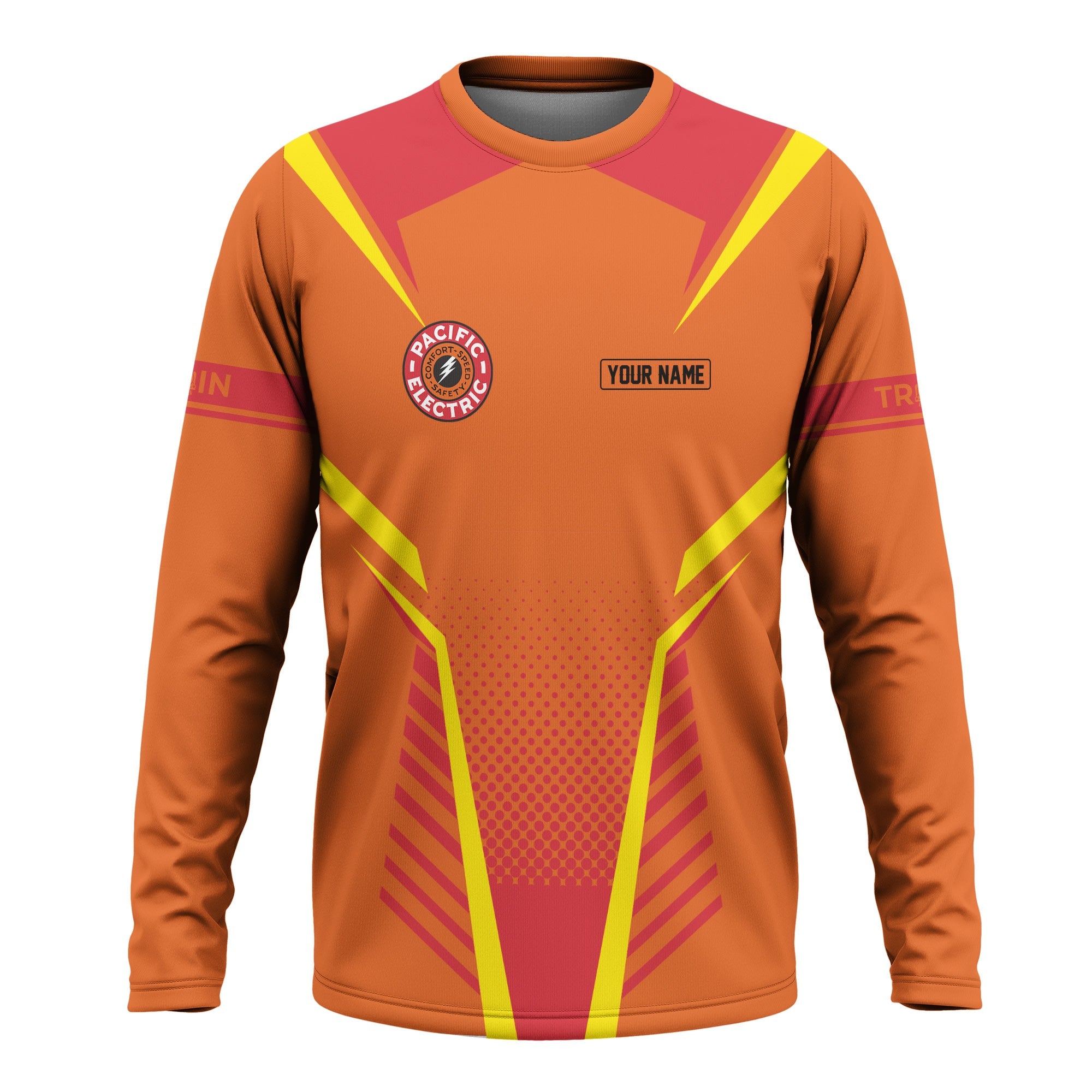 Railspirit Personalized Pacific Electric Railroad Long Sleeve Shirt Unisex Train Shirt All Over Print