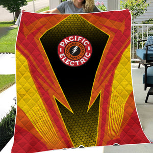 Railspirit Pacific Electric Railroad Premium Quilts Lightning Graphic Style Premium Quilts Gift Idea For Train Lover