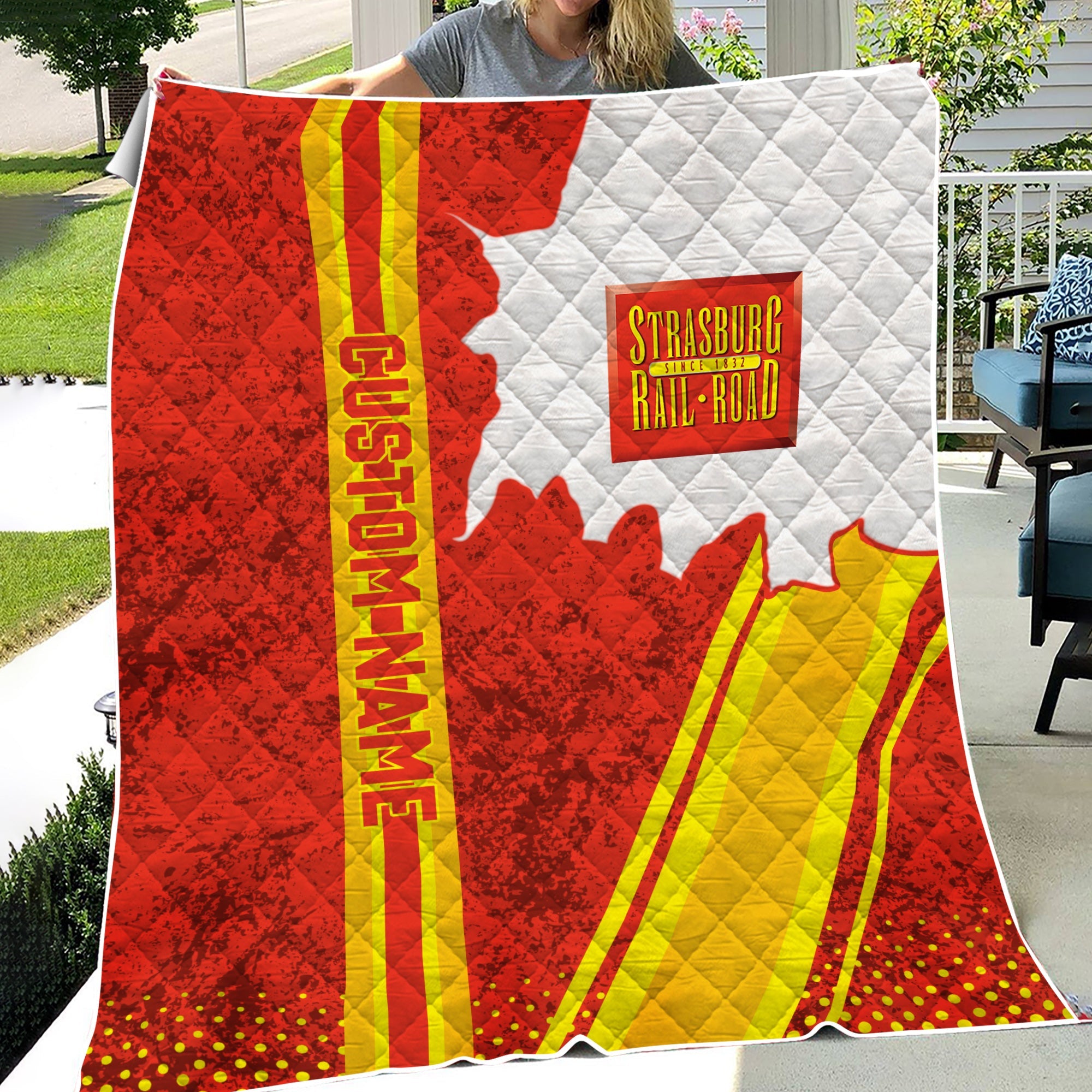 Railspirit Personalized Strasburg Railroad Premium Quilts Vintage All Over Printed Premium Quilts