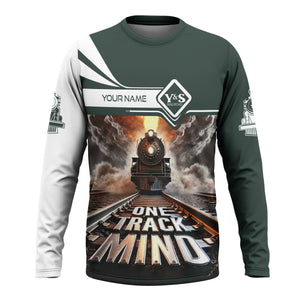 Railspirit Personalized Youngstown & Southern Railroad Long Sleeve Shirt One Track Mind Train Printed Shirt