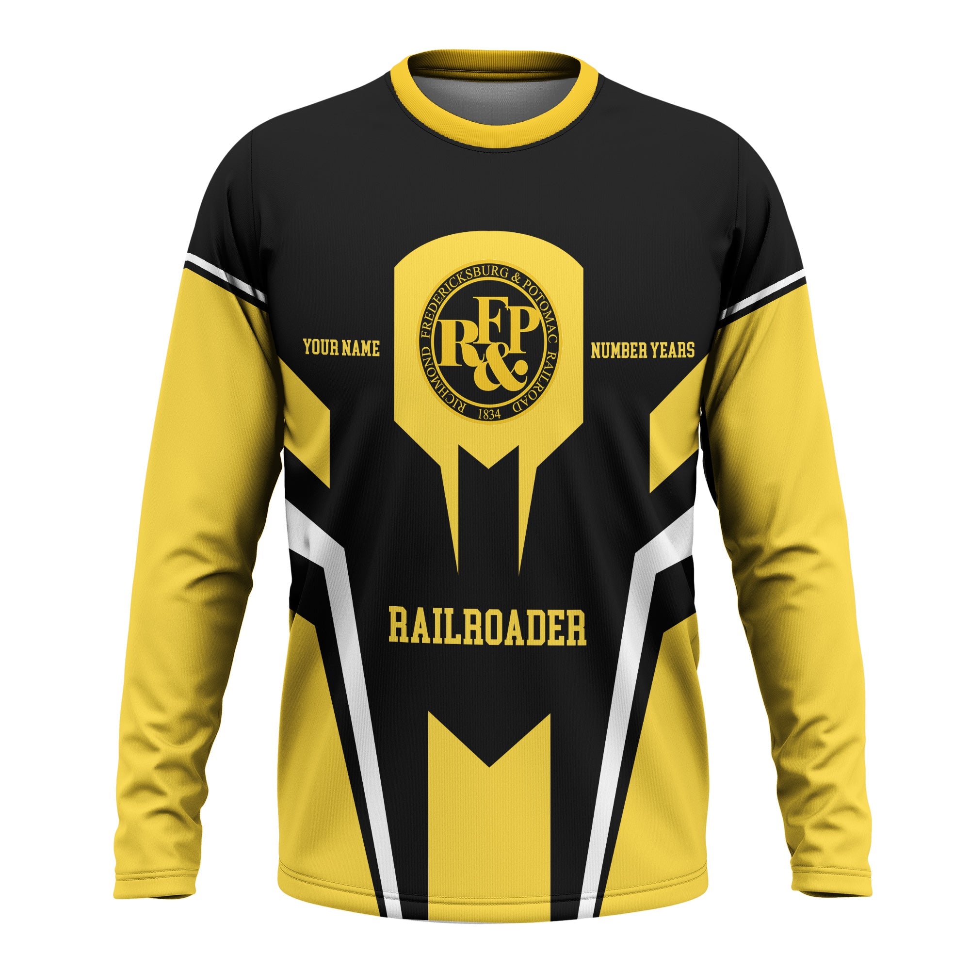 Railspirit Personalized Richmond, Fredericksburg And Potomac Railroad Long Sleeve Shirt Custom Year Railroader Shirt Gift Idea For Train Lover