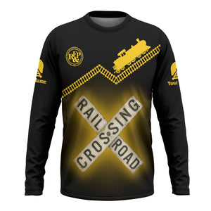 Railspirit Personalized Richmond, Fredericksburg And Potomac Railroad Long Sleeve Shirt Railroad Crossing Printed Train Track Shirt