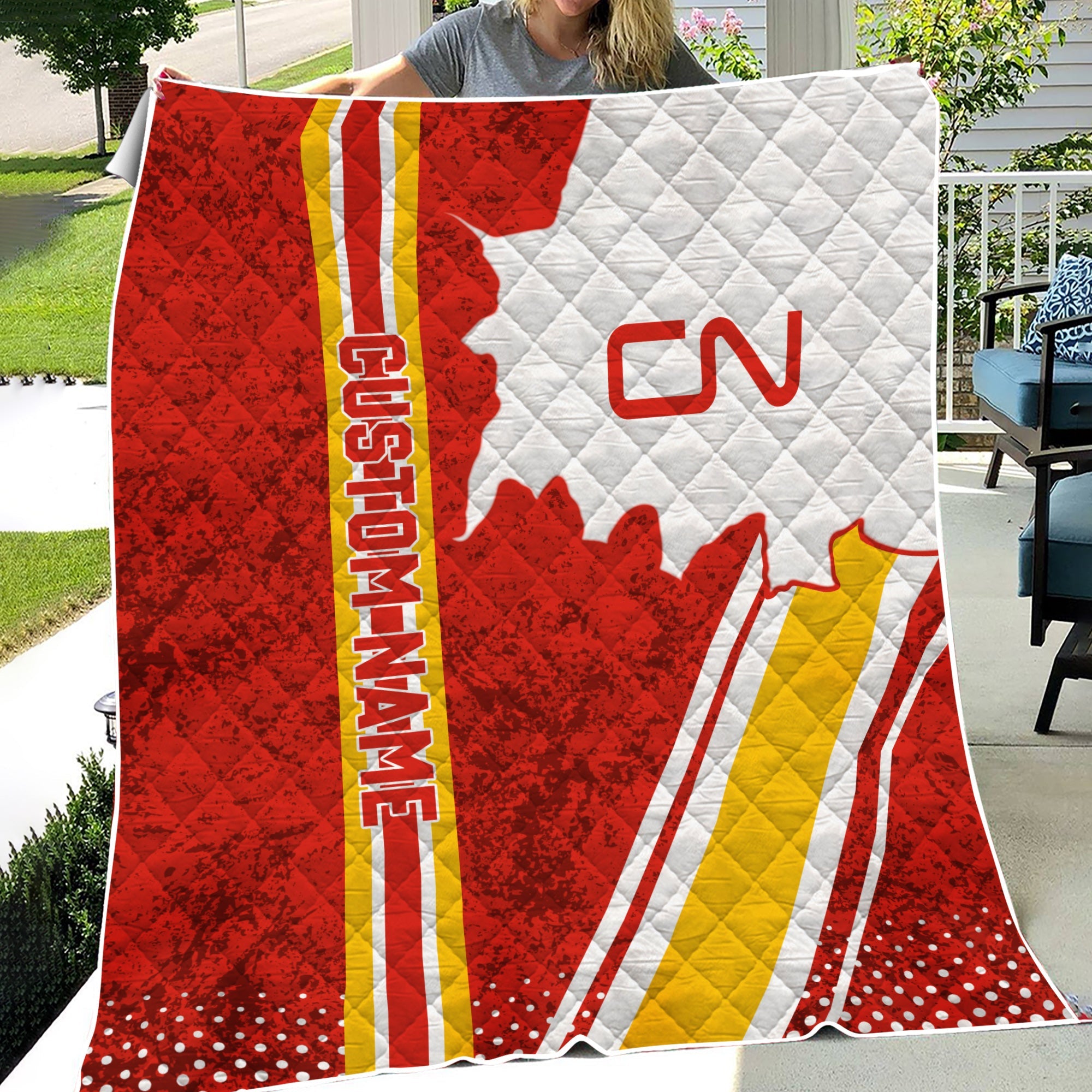 Railspirit Personalized Canadian National Railroad Premium Quilts Vintage All Over Printed Premium Quilts