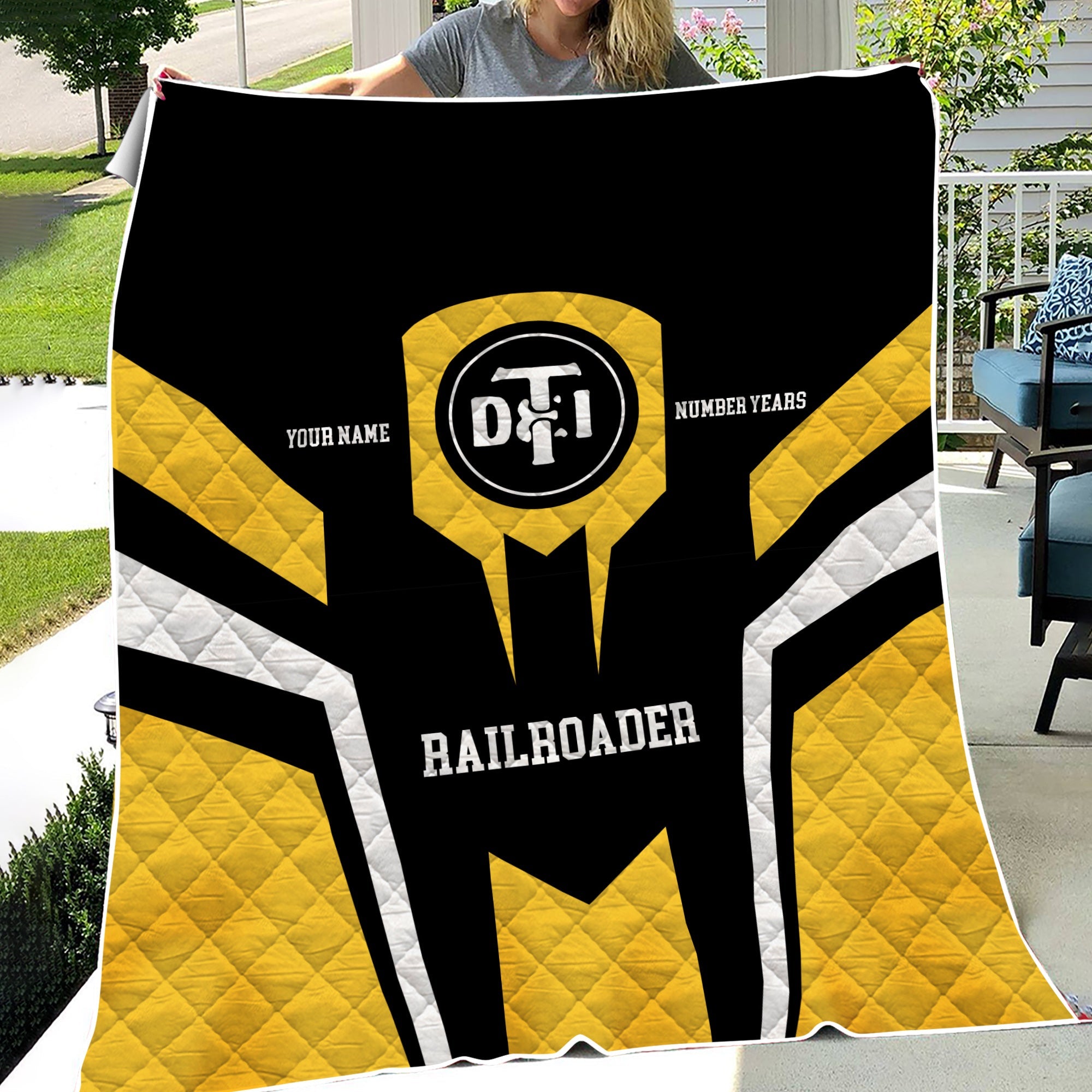 Railspirit Personalized Detroit Toledo And Ironton Railroad Premium Quilts Custom Year Railroader Gift Idea For Train Lover