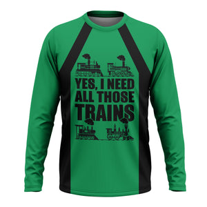 Railspirit Custom Name Pittsburgh And Lake Erie Railroad Long Sleeve Shirt Yes I Need All Those Train Printed Shirt