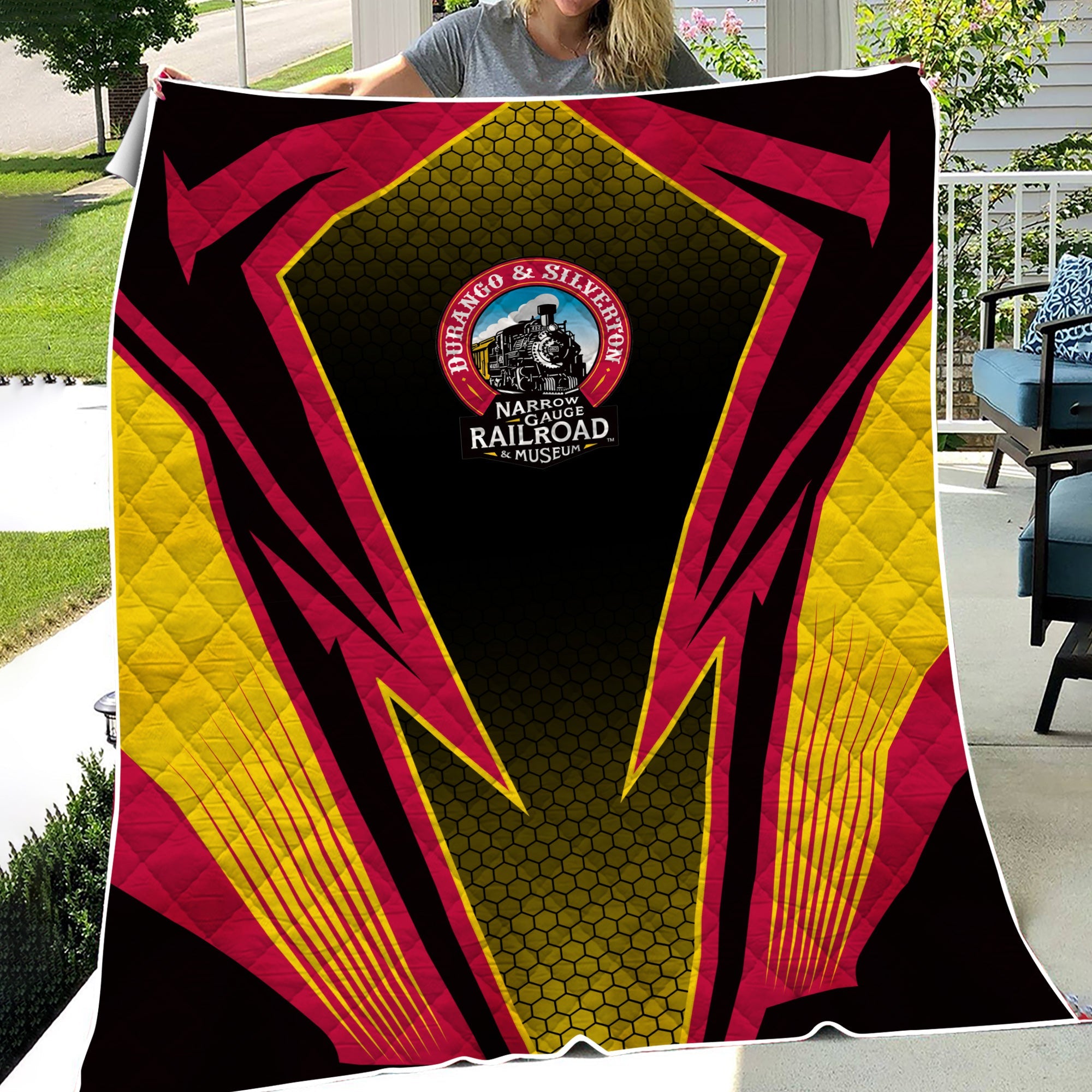 Railspirit Durango And Silverton Narrow Gauge Railroad Premium Quilts Lightning Graphic Style Premium Quilts Gift Idea For Train Lover