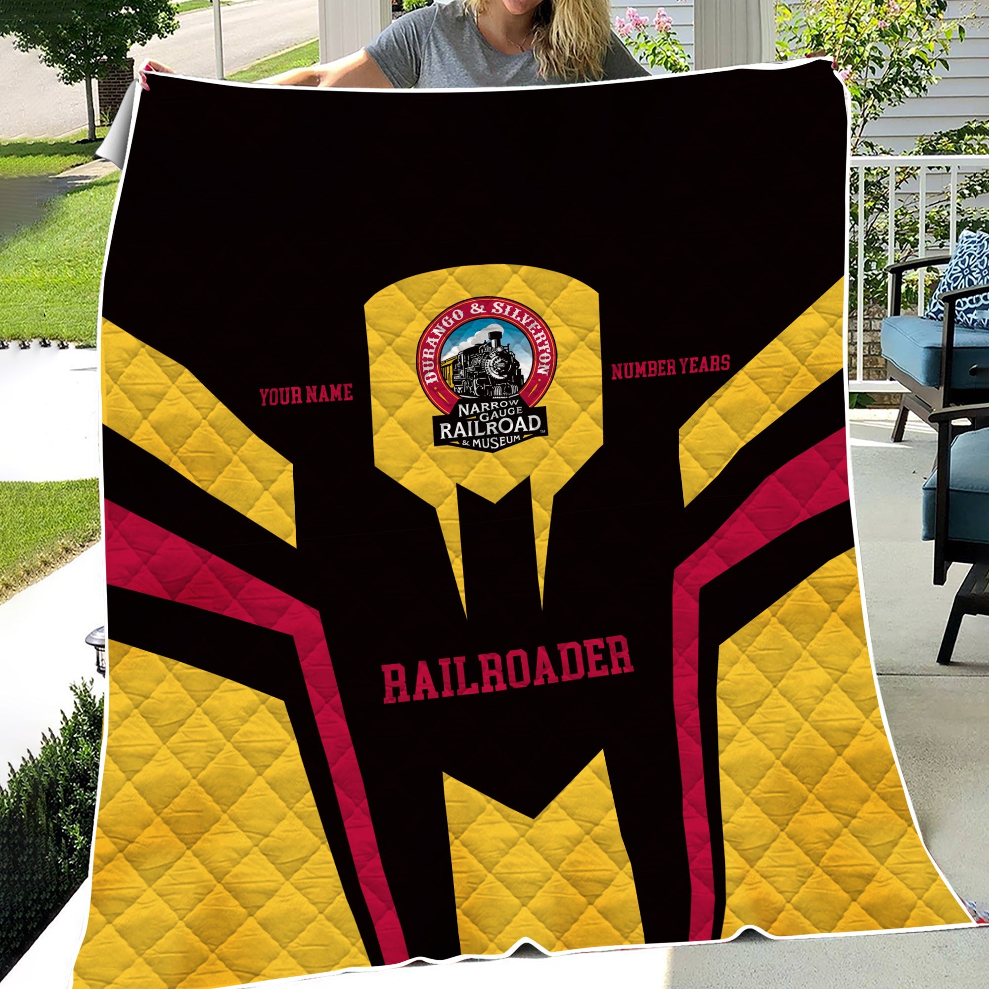 Railspirit Personalized Durango And Silverton Narrow Gauge Railroad Premium Quilts Custom Year Railroader Gift Idea For Train Lover