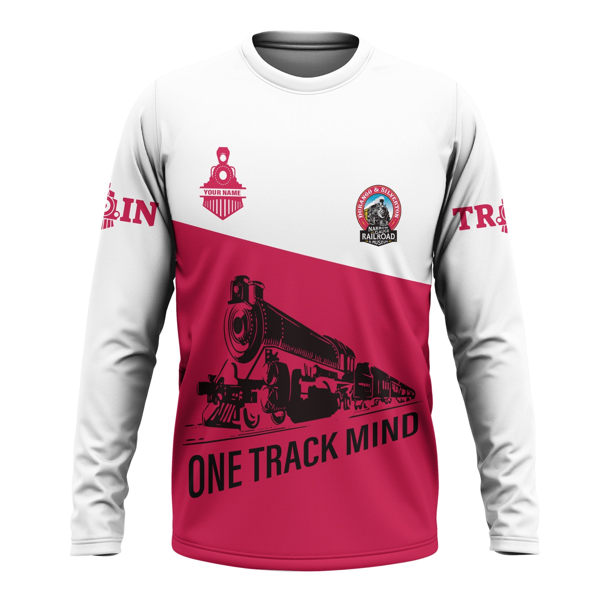 Railspirit Custom Name Durango And Silverton Narrow Gauge Railroad Long Sleeve Shirt One Track Mind Printed Shirt