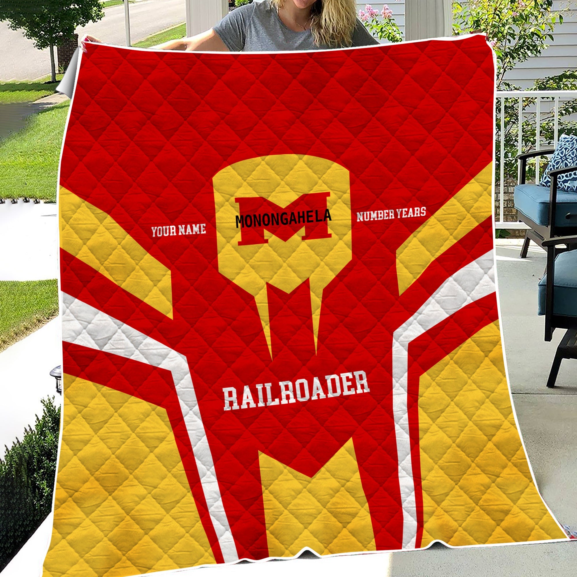 Railspirit Personalized Monongahela Railroad Premium Quilts Custom Year Railroader Gift Idea For Train Lover