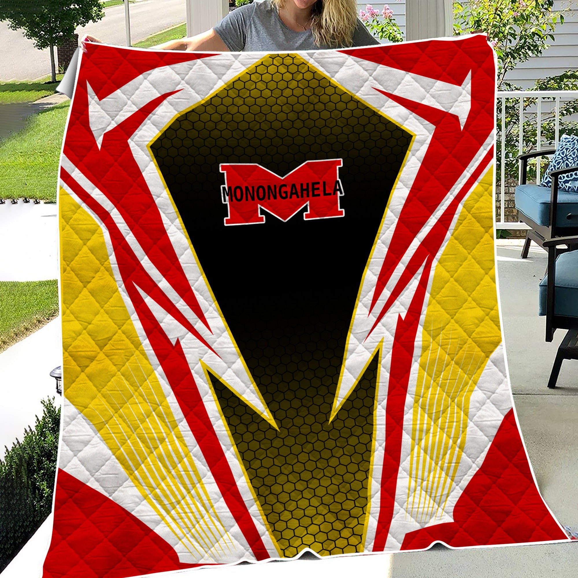 Railspirit Monongahela Railroad Premium Quilts Lightning Graphic Style Premium Quilts Gift Idea For Train Lover