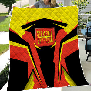 Railspirit Personalized Strasburg Railroad Premium Quilts Strong Line Train Premium Quilts Gift Idea For Train Lover