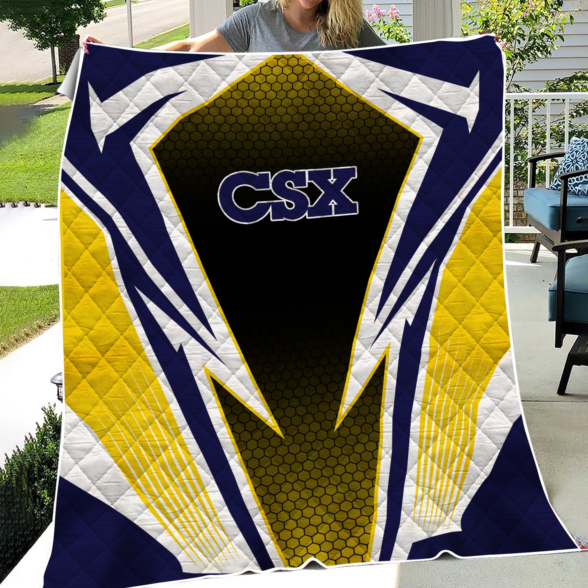 Railspirit CSX Transportation Railroad Premium Quilts Lightning Graphic Style Premium Quilts Gift Idea For Train Lover