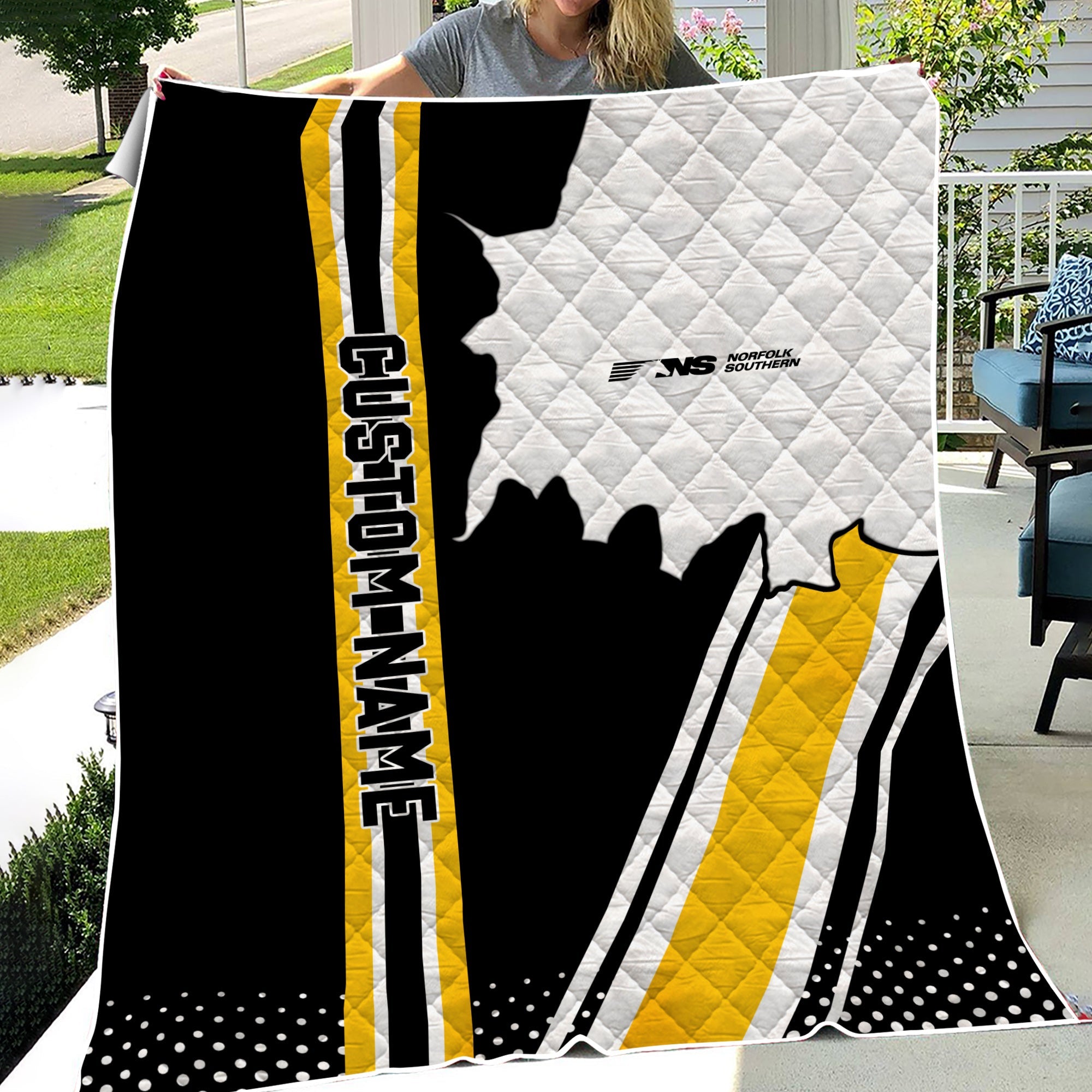 Railspirit Personalized Norfolk Southern Railway Premium Quilts Vintage All Over Printed Premium Quilts
