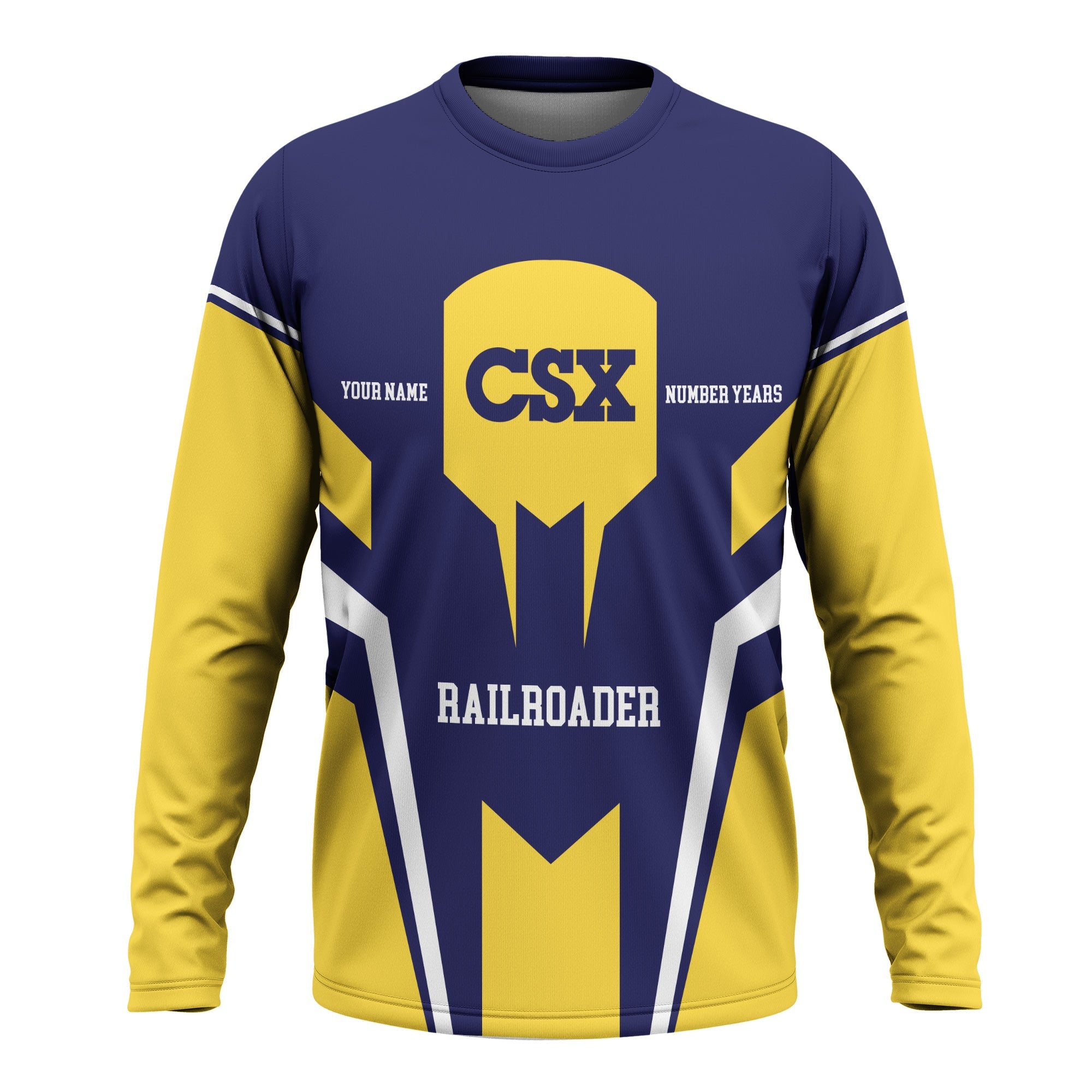 Railspirit Personalized CSX Transportation Railroad Long Sleeve Shirt Custom Year Railroader Shirt Gift Idea For Train Lover