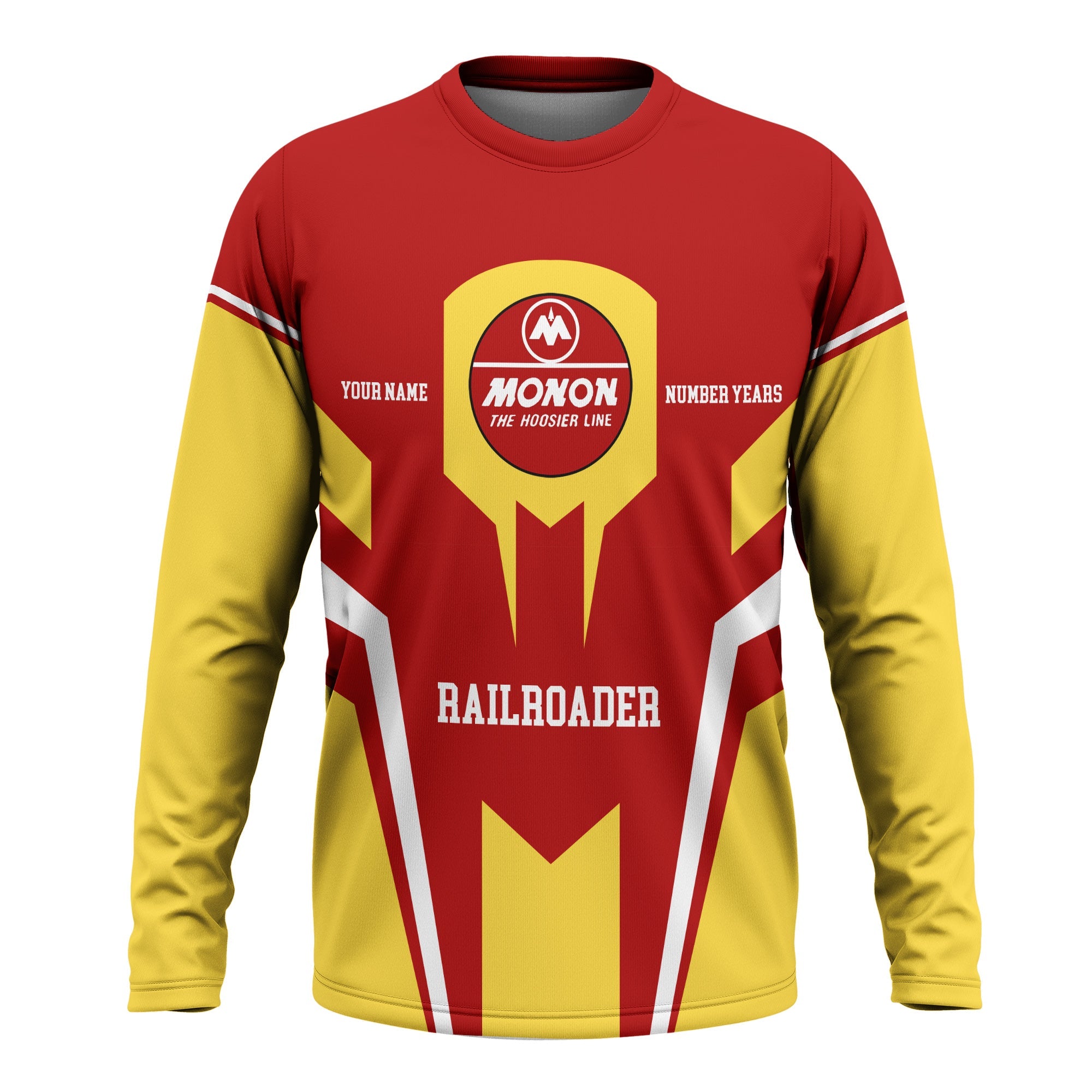 Railspirit Personalized Monon Railroad Long Sleeve Shirt Custom Year Railroader Shirt Gift Idea For Train Lover